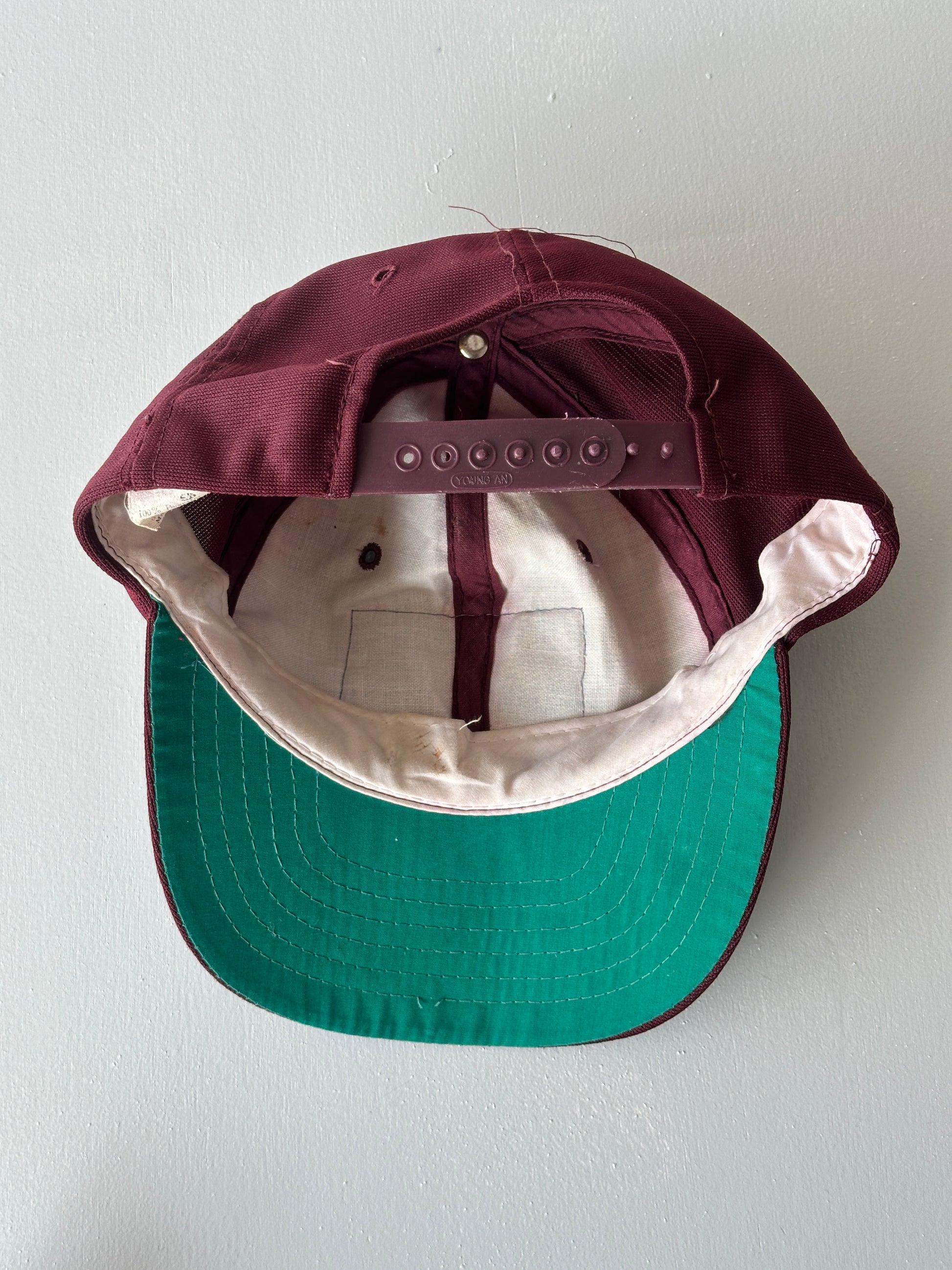 Burgundy Kauffman Engineering 90's Vintage SnapBack Trucker Cap