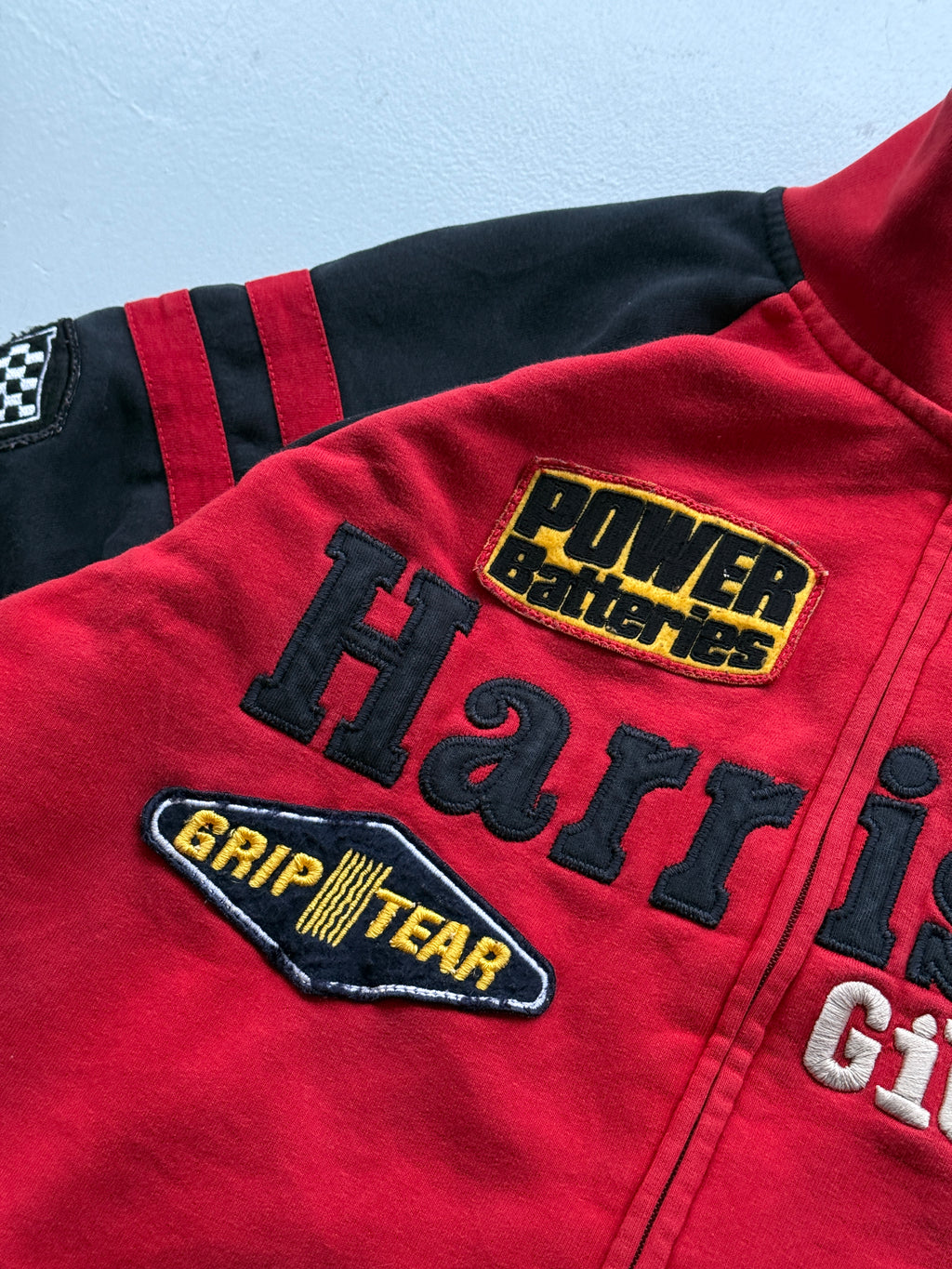 Red Harrison Dare Devil Vintage 90's Zip Up Sweatshirt - Medium