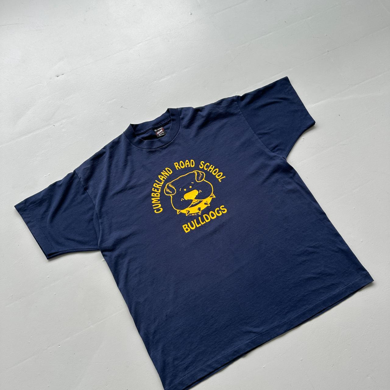 Navy Cumberland Road Bulldogs 90s Vintage T-shirt - 2XL