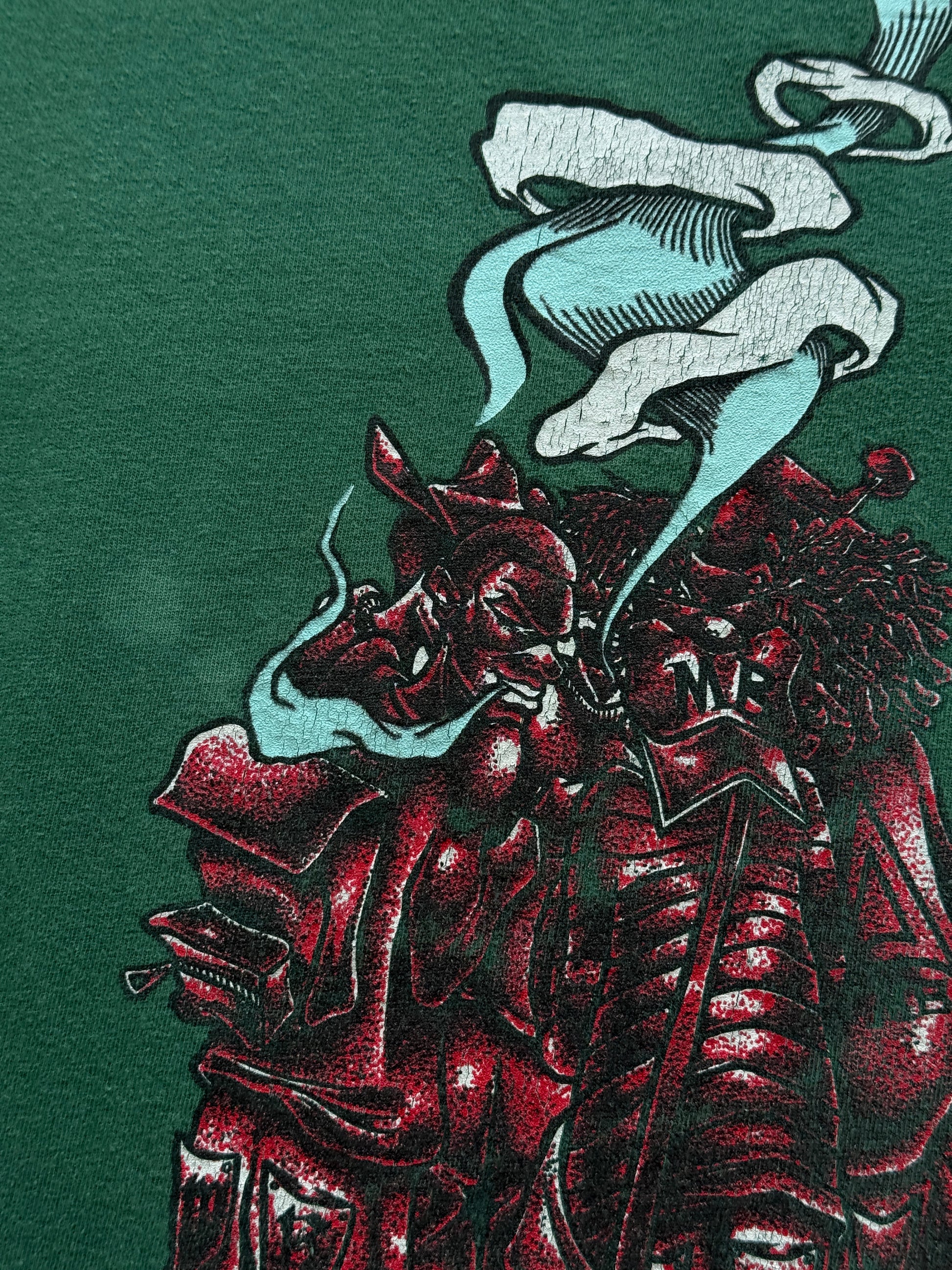 Green Mad Boy 90's Vintage Single Stitch Hip Hop Graphic T-Shirt - XL