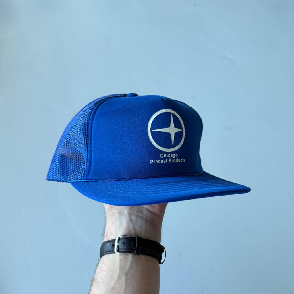 Blue Chicago Precast Production Vintage Foam and Mesh SnapBack Trucker Cap