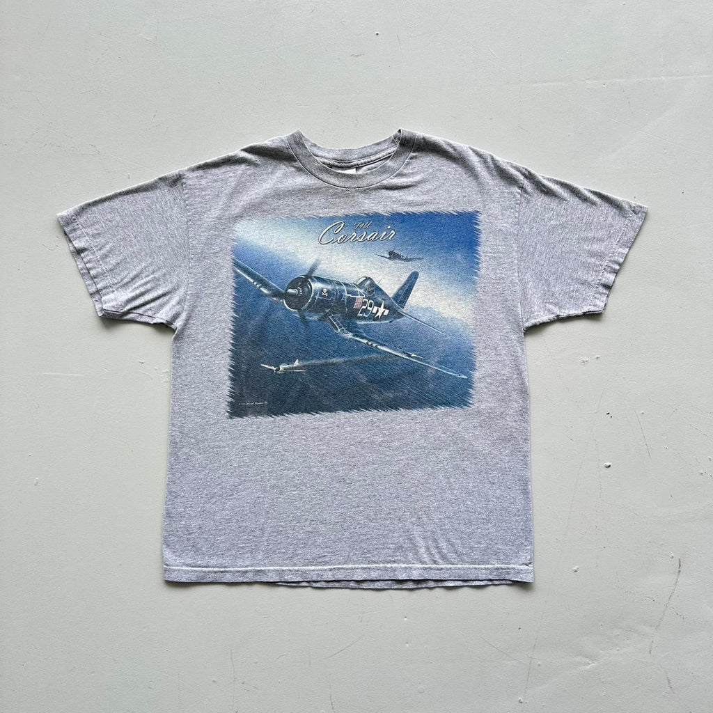 Grey Fighter Jet Vintage T-shirt - XL