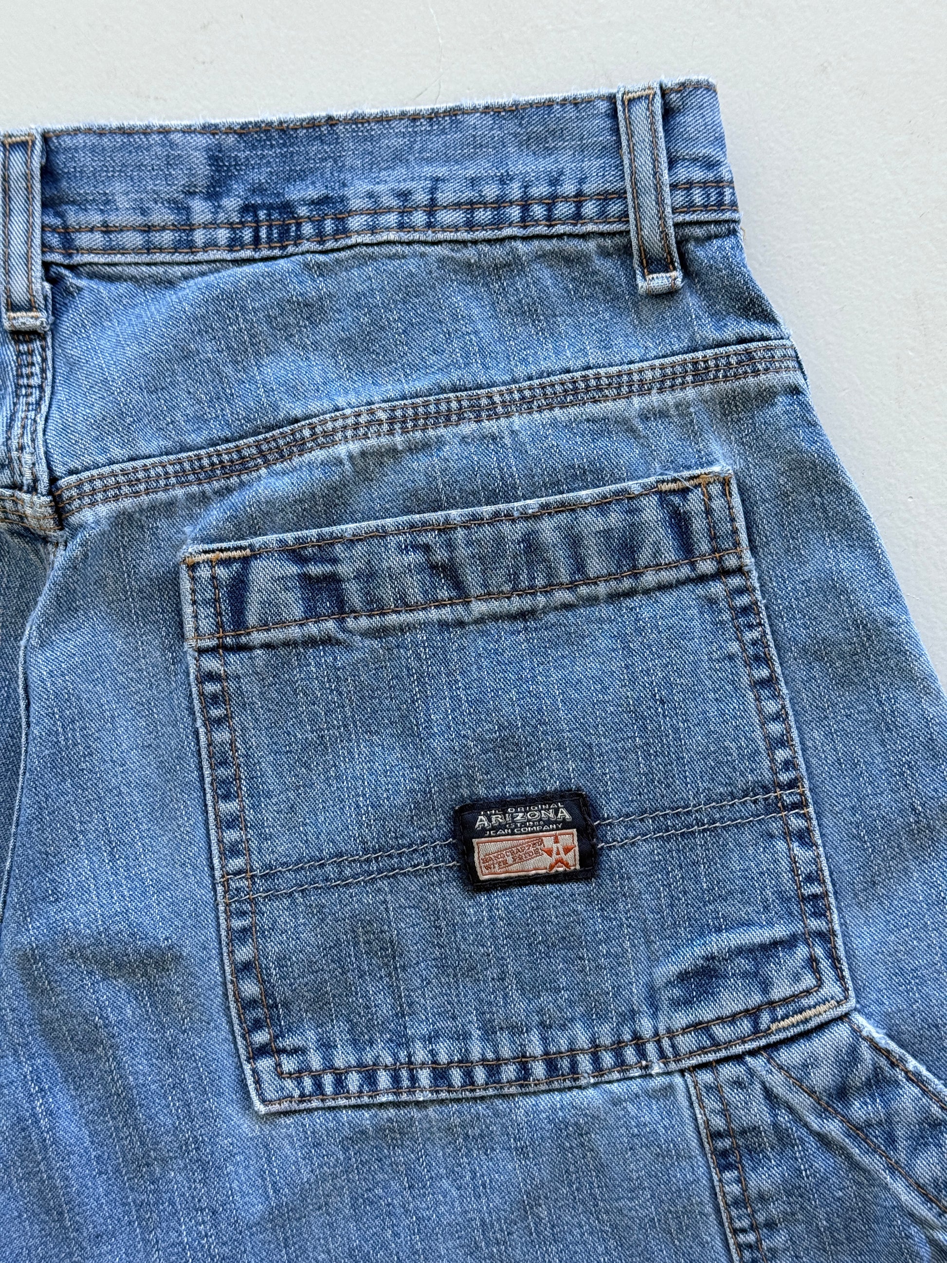 Blue Arizona Jeans 00's Vintage Y2K Baggy Carpenter Denim Shorts - W32 x L9.5