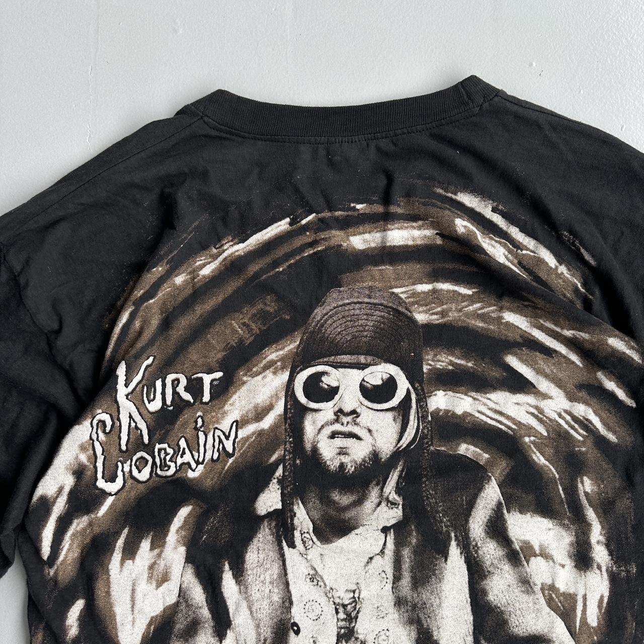 Black Nirvana Kurt Cobain Homage Rare Vintage 90's Band T-shirt - Large