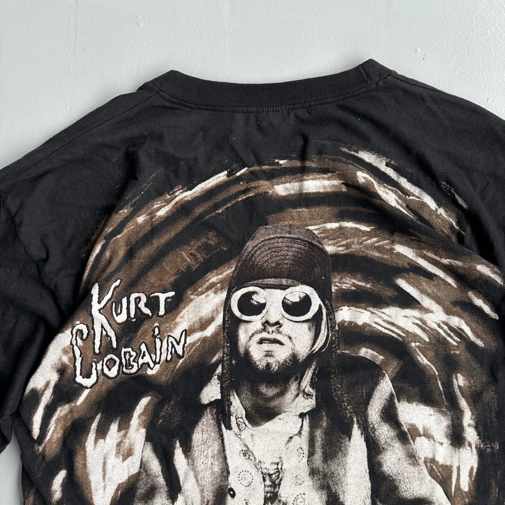 Black Nirvana Kurt Cobain Homage Rare Vintage 90's Band T-shirt - Large