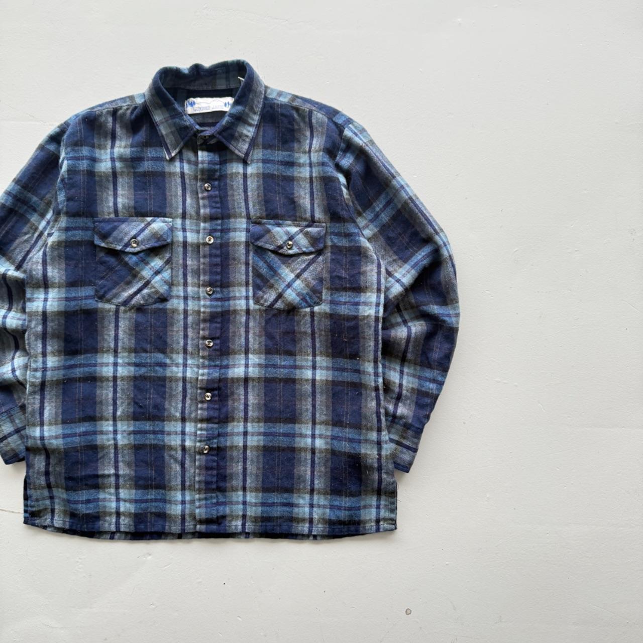 Blue Lumber Jack 80’s Vintage Flannel Long Sleeve Shirt - Medium