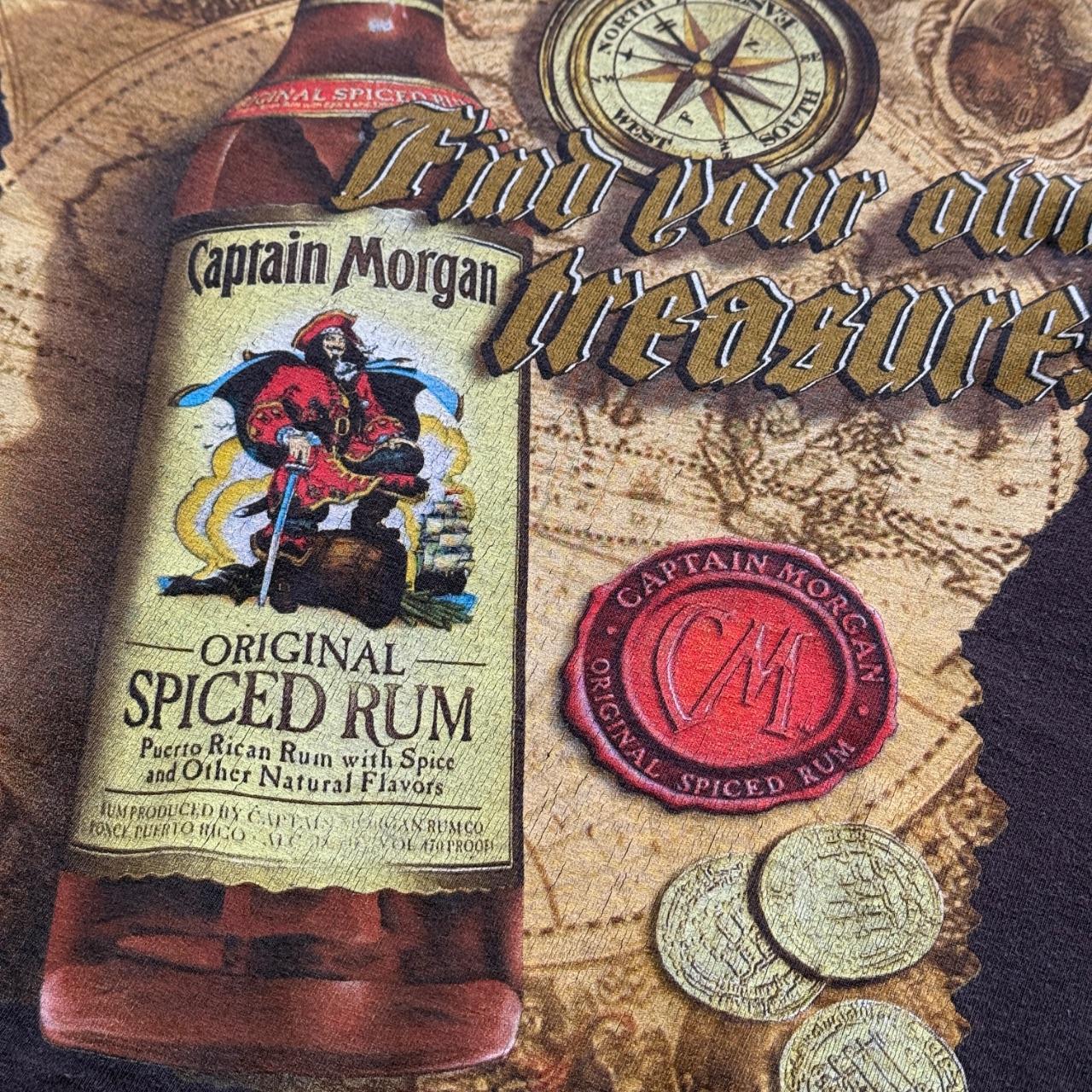 Brown Captain Morgan's Rum 90s Vintage Graphic T-Shirt - 3XL