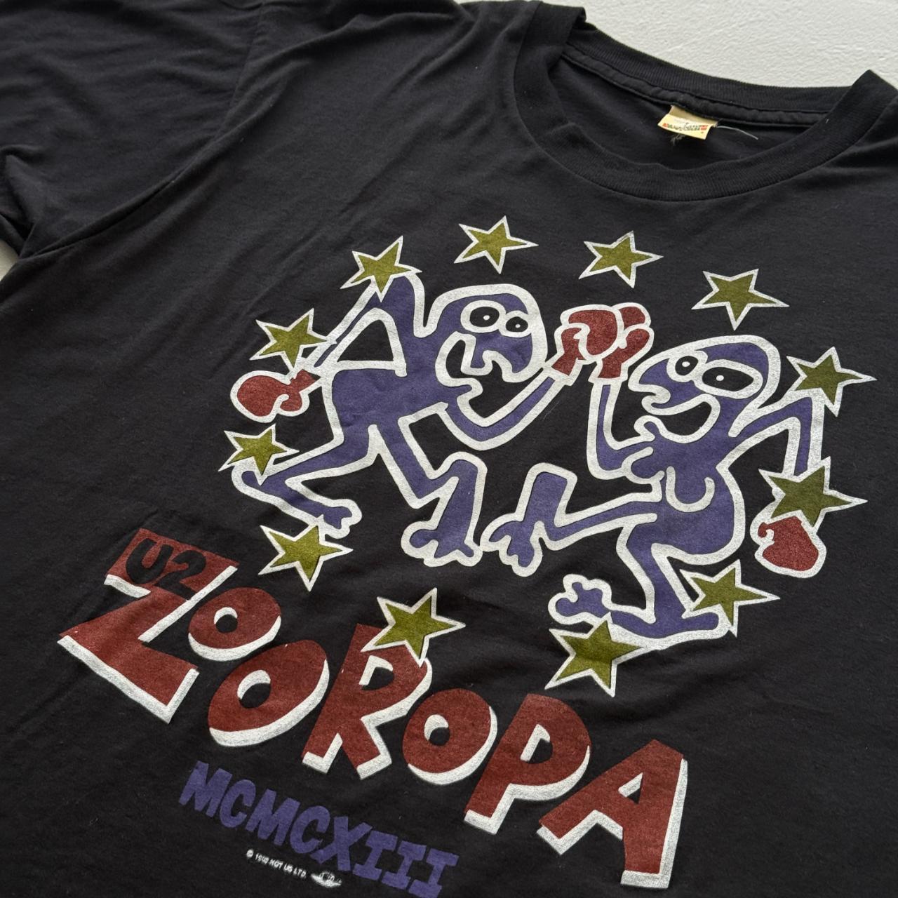 Black 1993 Rare U2 Zooropa Vintage 90's Band T-shirt - Large