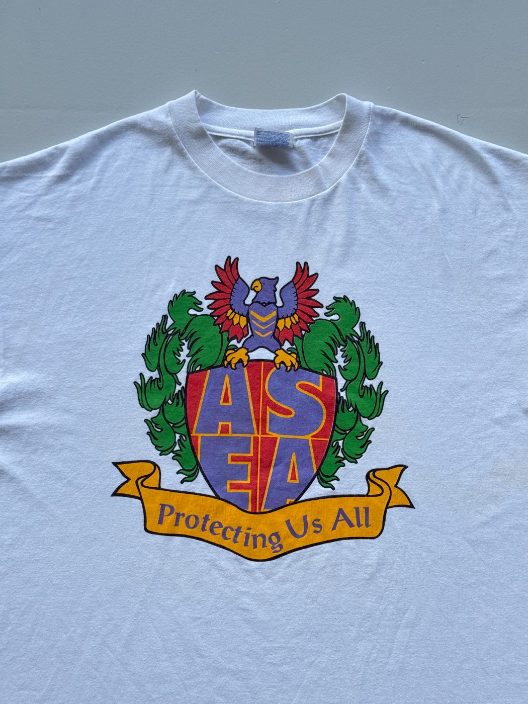 Hanes ASEA 'Protecting Us All' Crest Graphic Vintage Single Stitch T-Shirt - XL