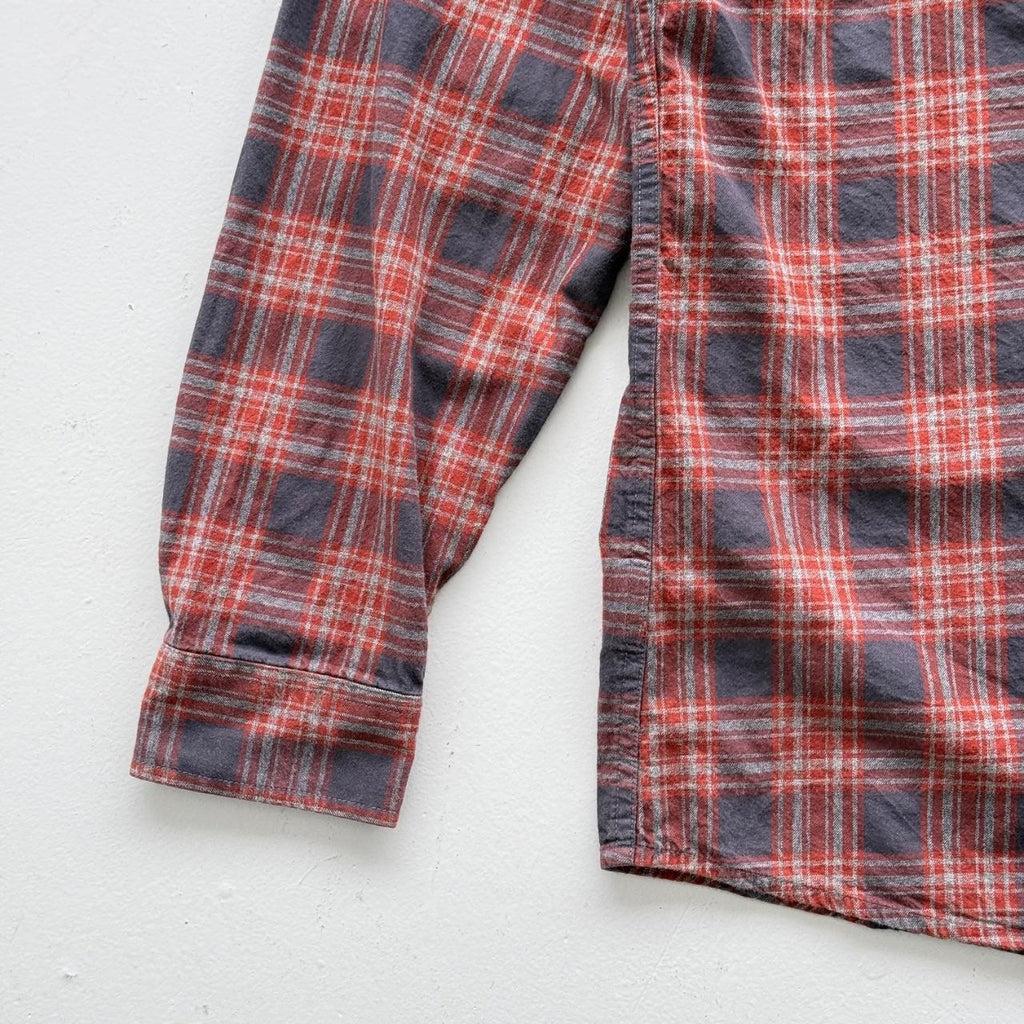 Red and Blue Checkered Eddie Bauer 90s Vintage Flannel Shirt - Large