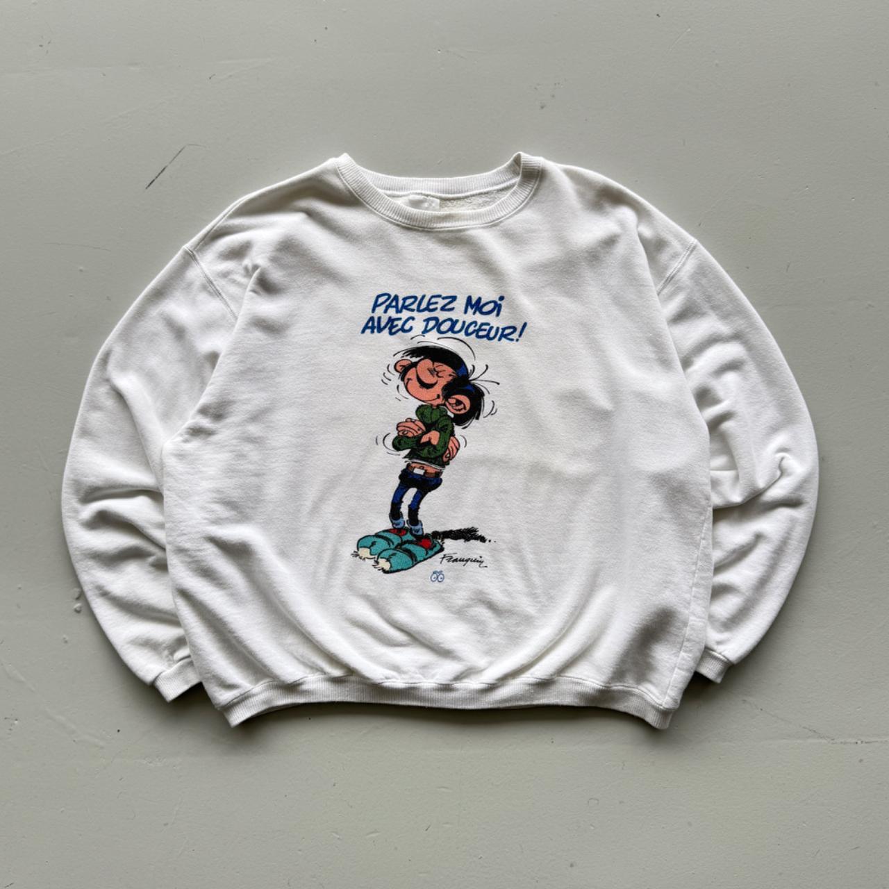 White French Cartoon 90s Vintage Graphic Sweatshirt - Small