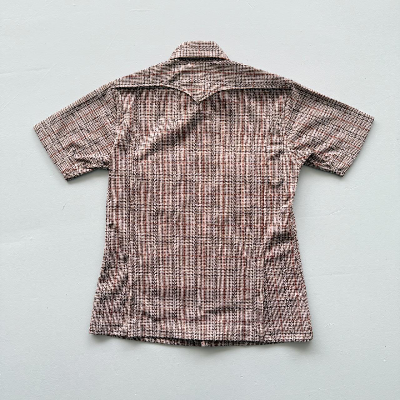 Brown Checkered Vintage 70's Shirt - Medium