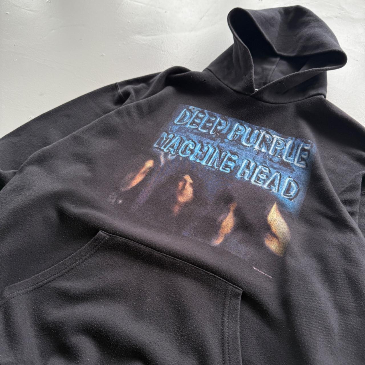 Black Deep Purple 90s Vintage Graphic Hoodie - XL