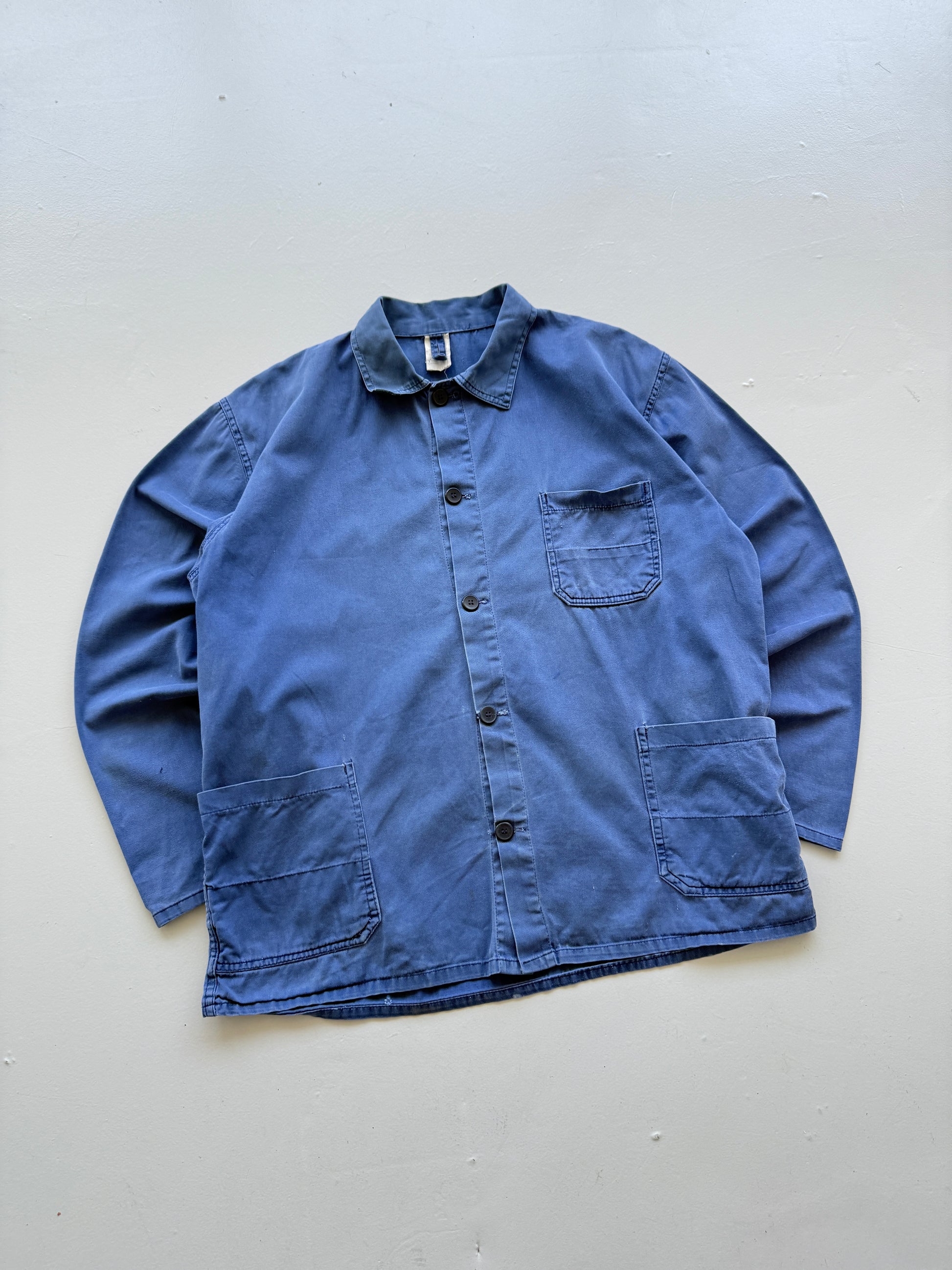 Blue French Vintage Workwear Chore Jacket CH344 - Large