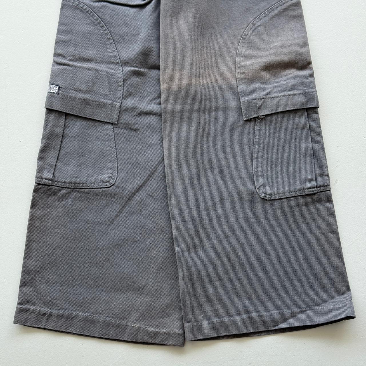 Grey Criminal Damage Cotton Y2K Vintage 00s Wide Leg Cargo's - 26” x 32”