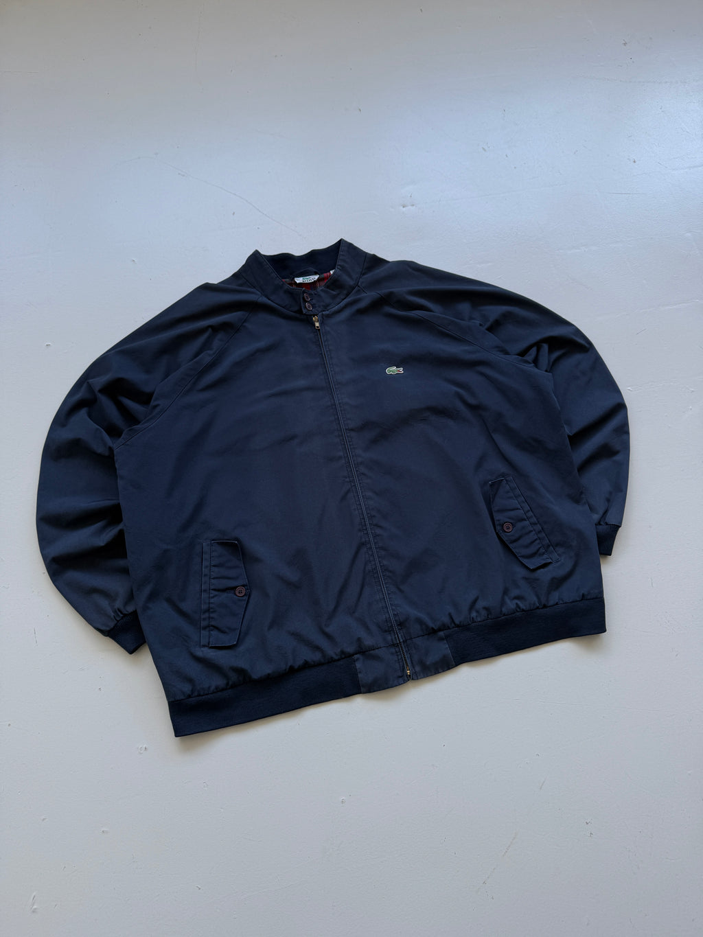 Lacoste Navy Harrington Vintage Jacket Made in Sri Lanka - XXL