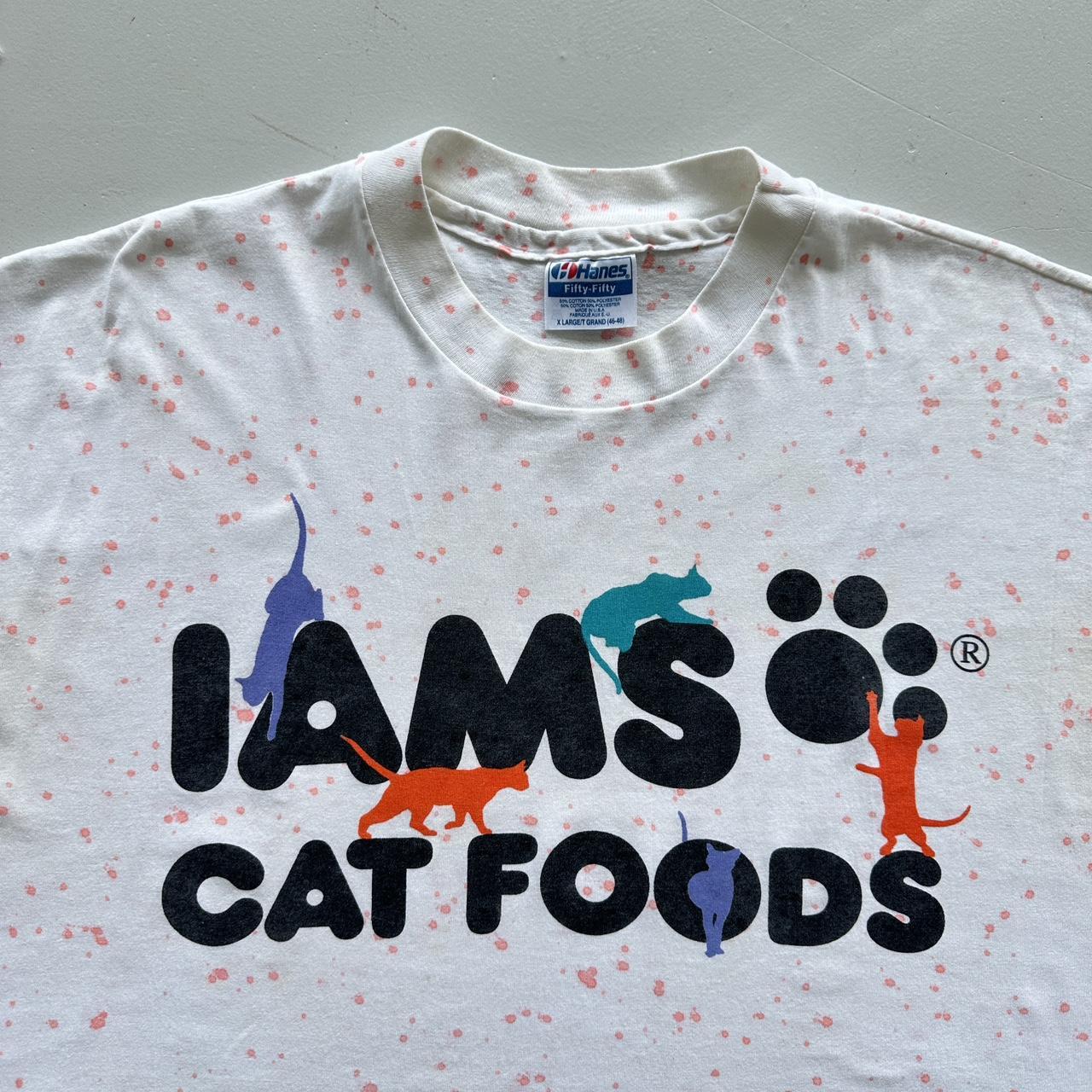 White IAMs Catfoood AOP Vintage T-shirt - XL