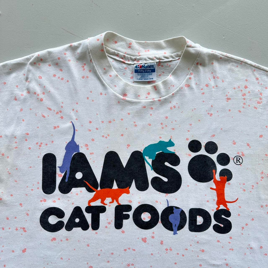 White IAMs Catfoood AOP Vintage T-shirt - XL