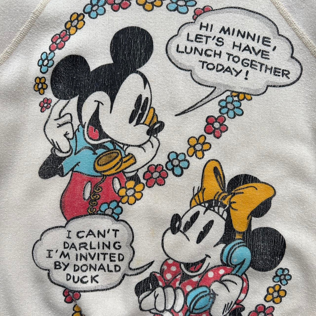 White Rare 80’s Vintage Disney Mickey Minnie Graphic Sweatshirt - XS Mens / Women’s 8