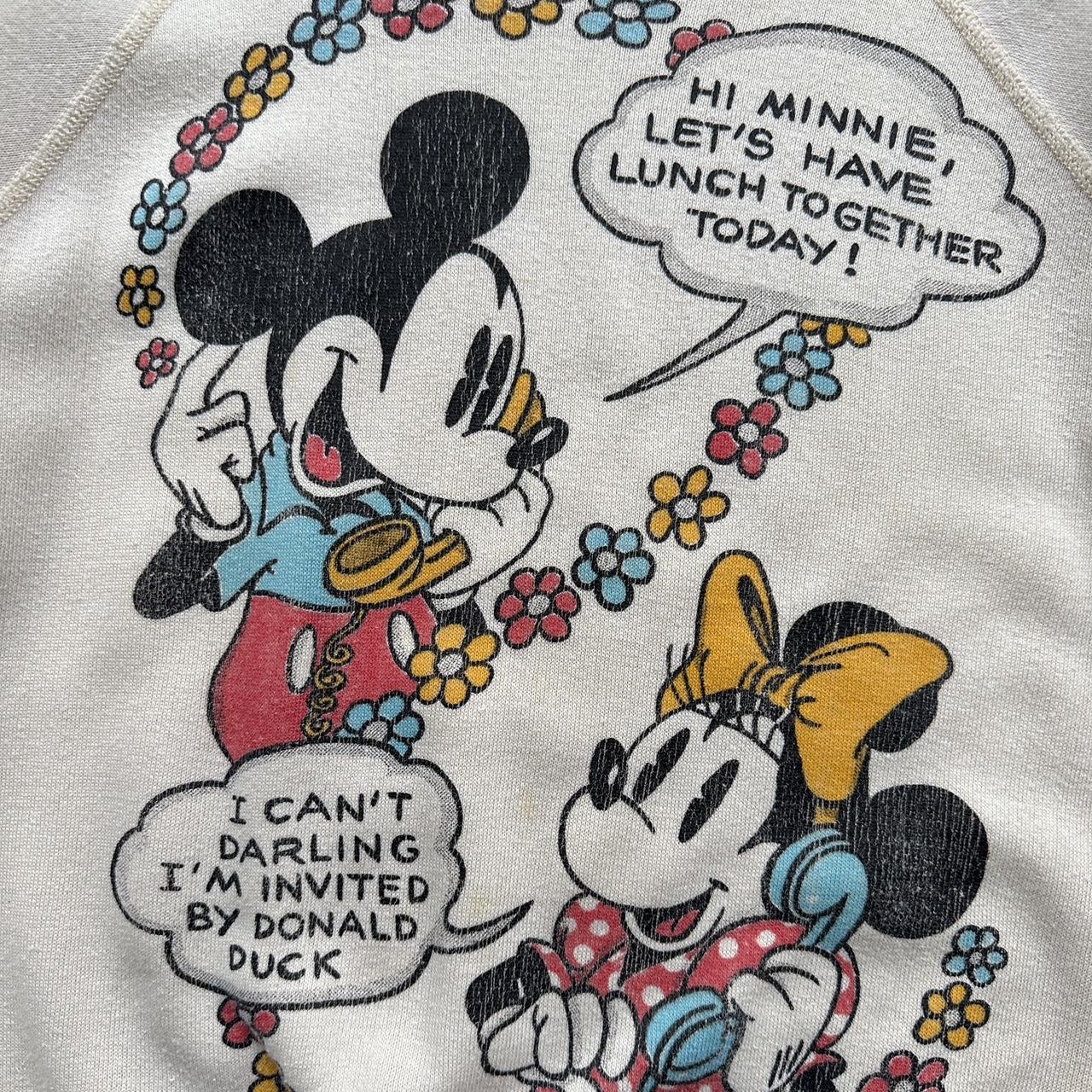 White Rare 80’s Vintage Disney Mickey Minnie Graphic Sweatshirt - XS Mens / Women’s 8