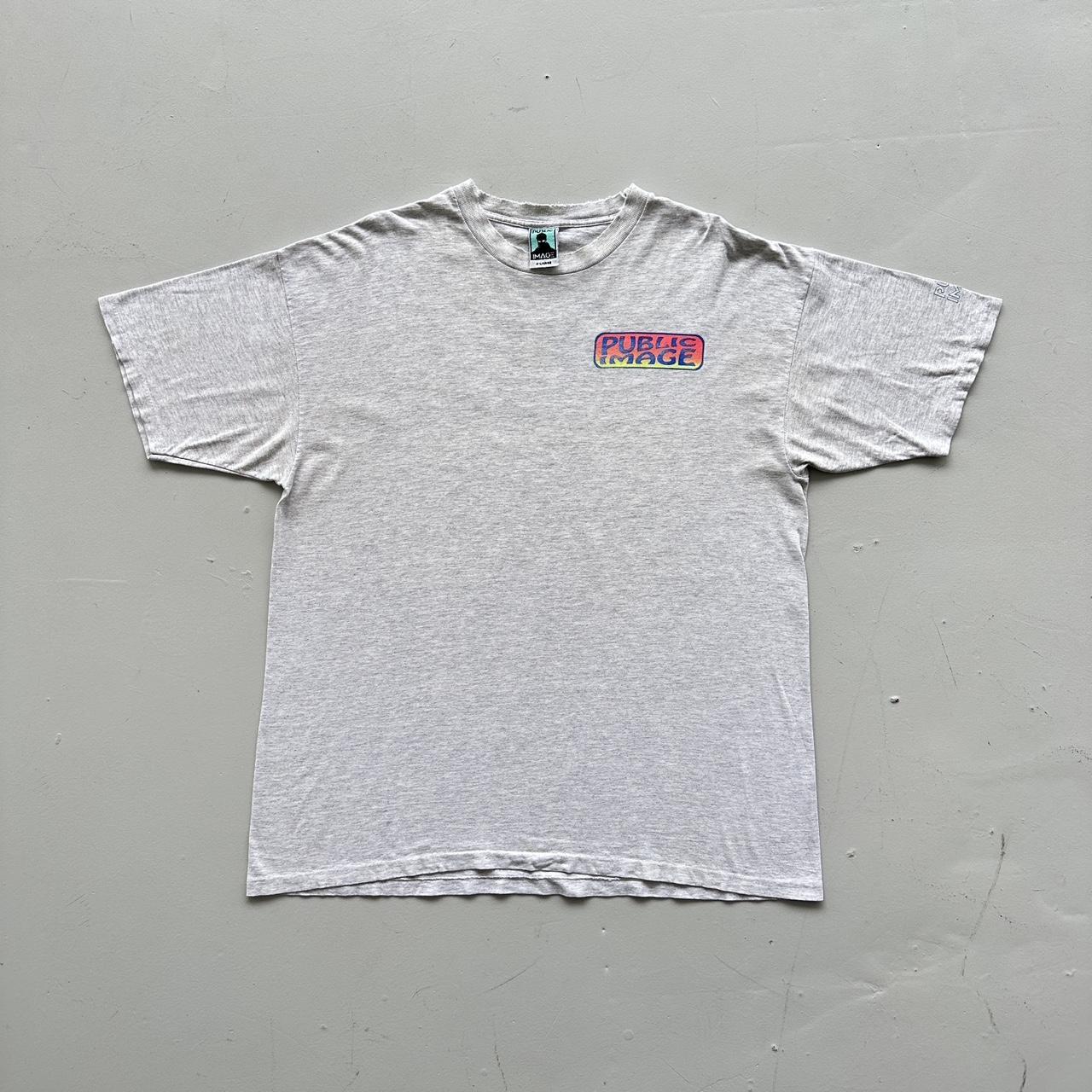 Grey Thrashed Public Image RAVE Vintage 90's T-shirt - XL