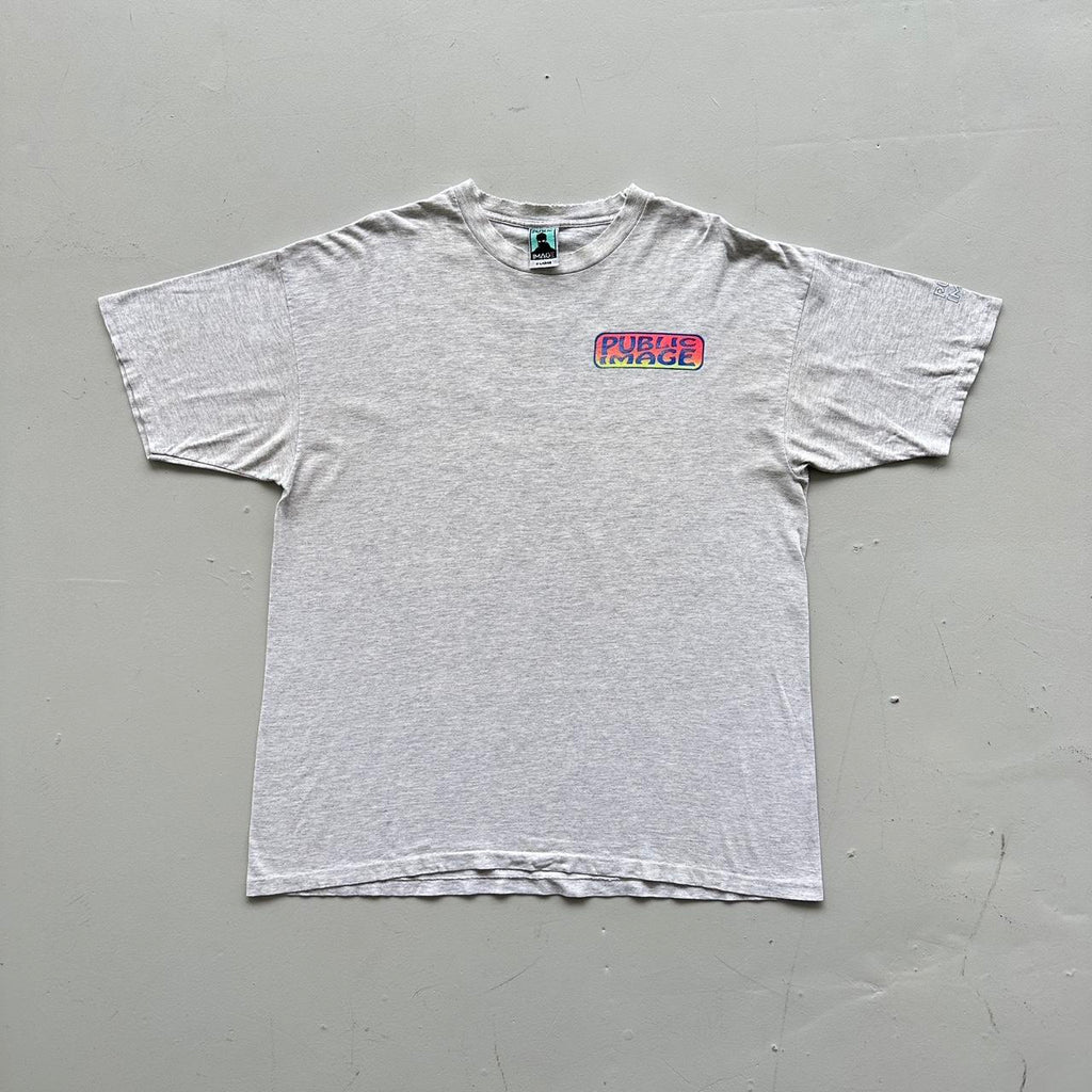 Grey Thrashed Public Image RAVE Vintage 90's T-shirt - XL