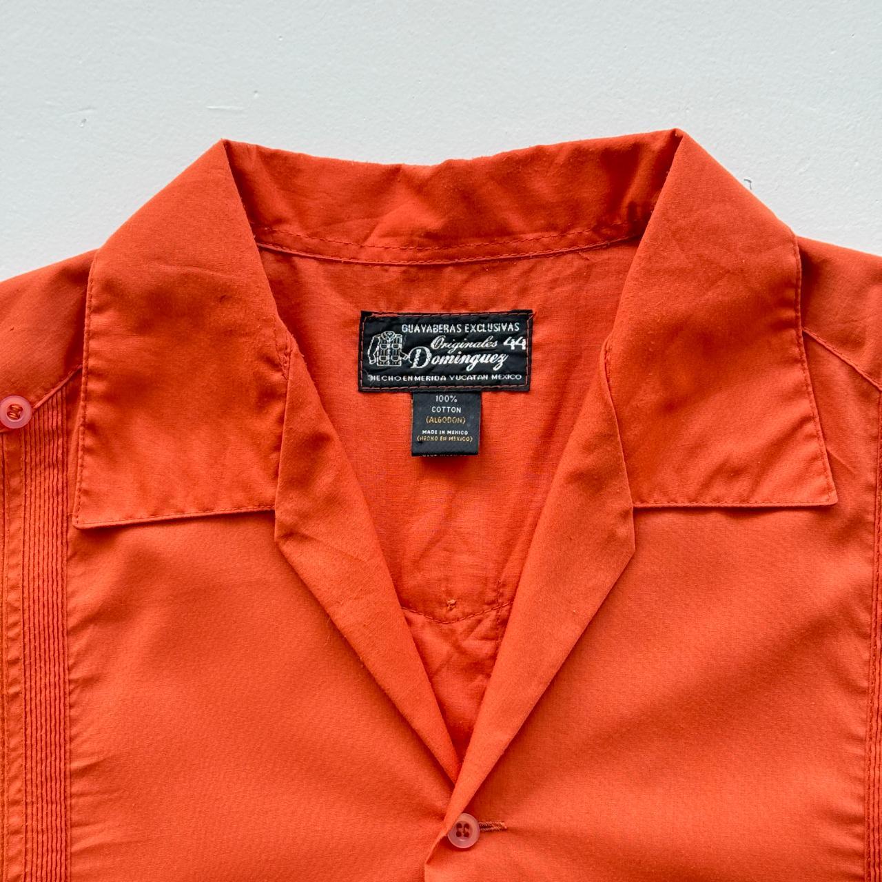 Orange Cuban Camp Collar Havanna Vintage 70's Shirt - XL