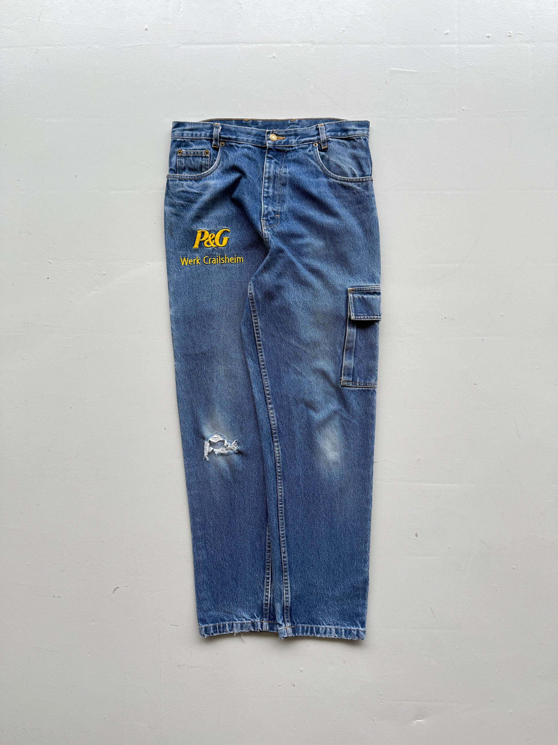 Blue P&G 90's Vintage Workwear Jeans - W33 x L31