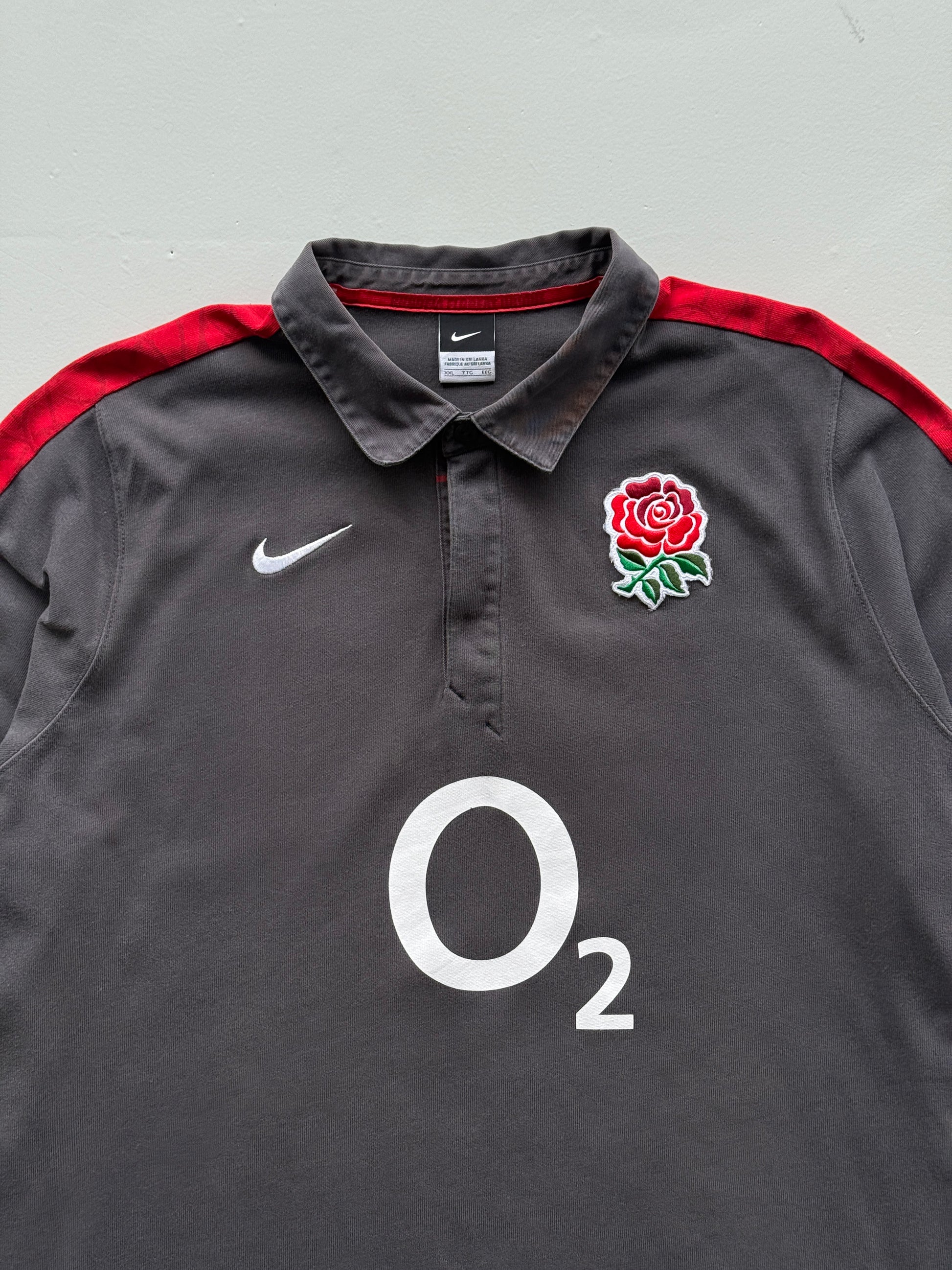 Nike England O2 03/04 Away Long Sleeve Rugby Polo Jersey - XL