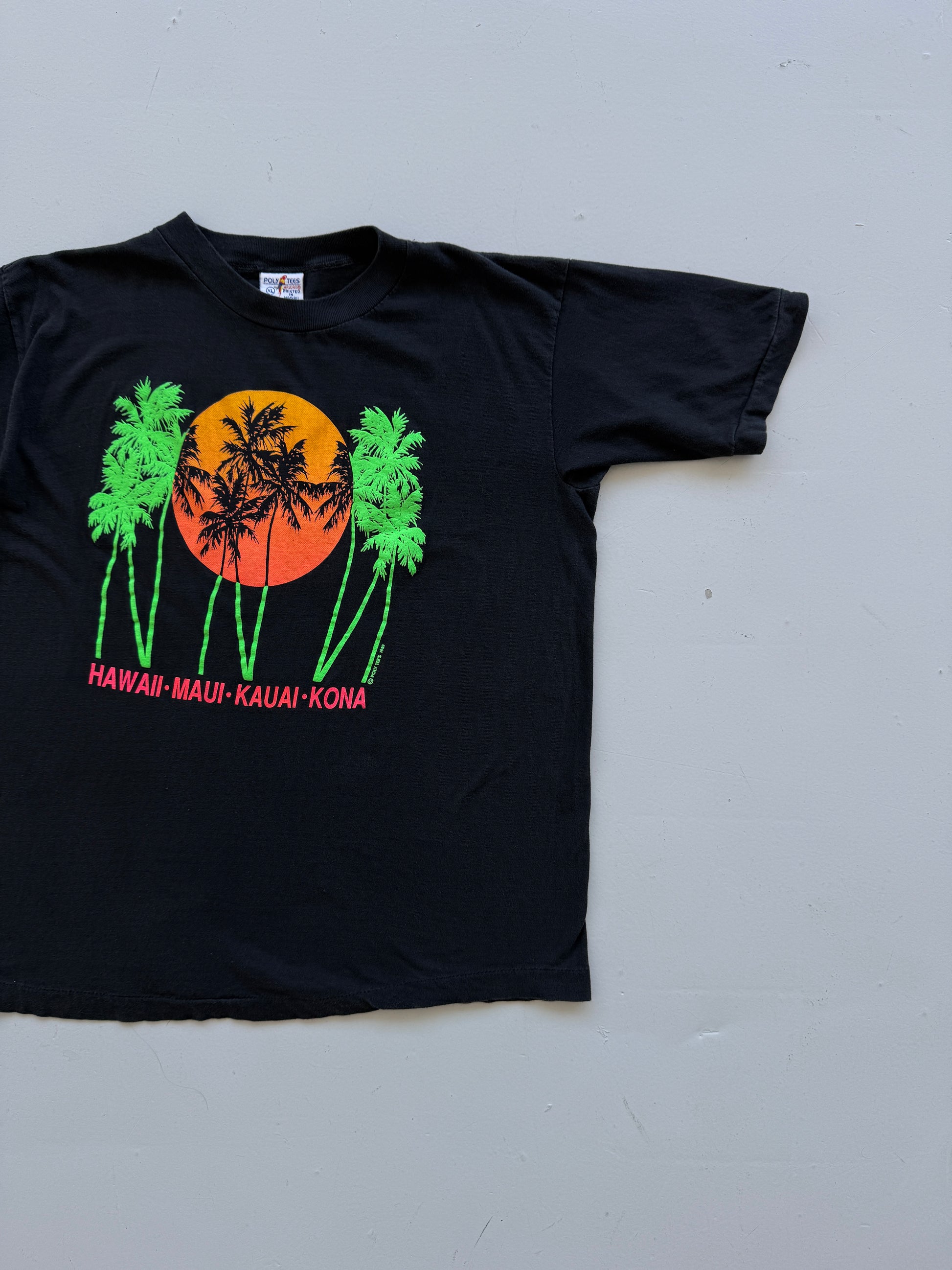 Black Hawaii 00's Vintage Tourist Graphic T-Shirt - Large