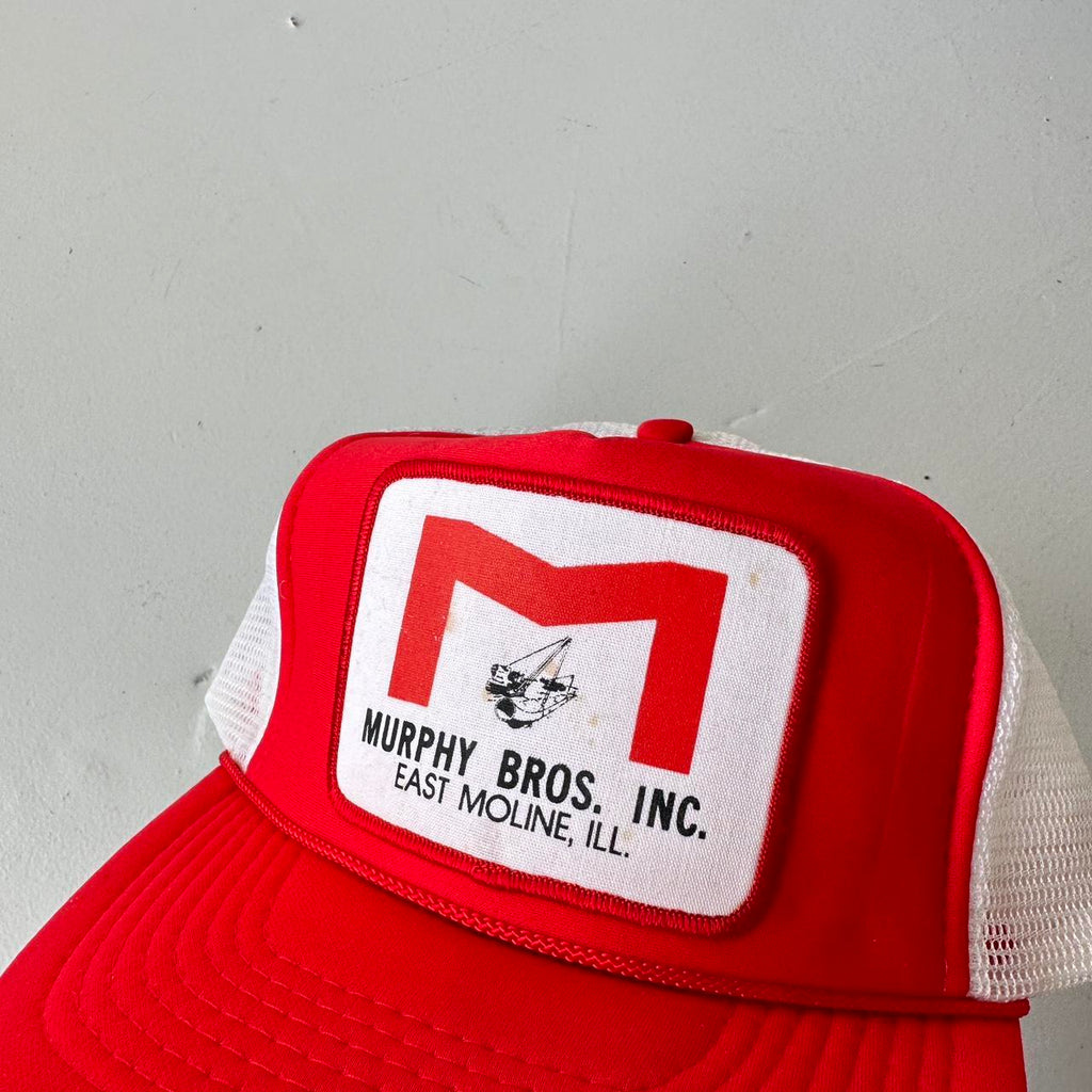 Red Murphy Bros Mesh and Foam Trucker SnapBack Cap