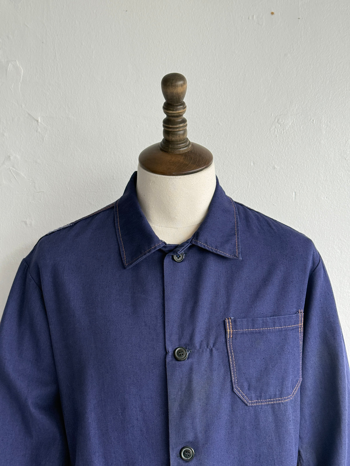 Blue French 1960s Vintage Workwear Chore Jacket CH551 - Small