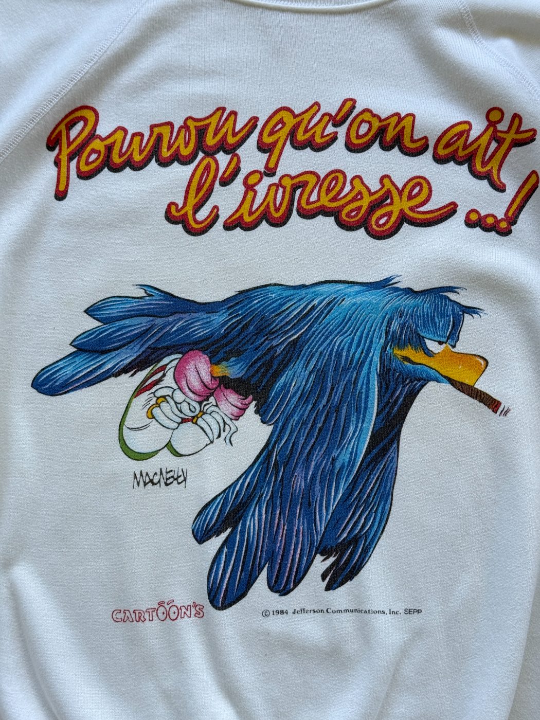 Cartoon's French Bird 80's Vintage Sweatshirt - Large
