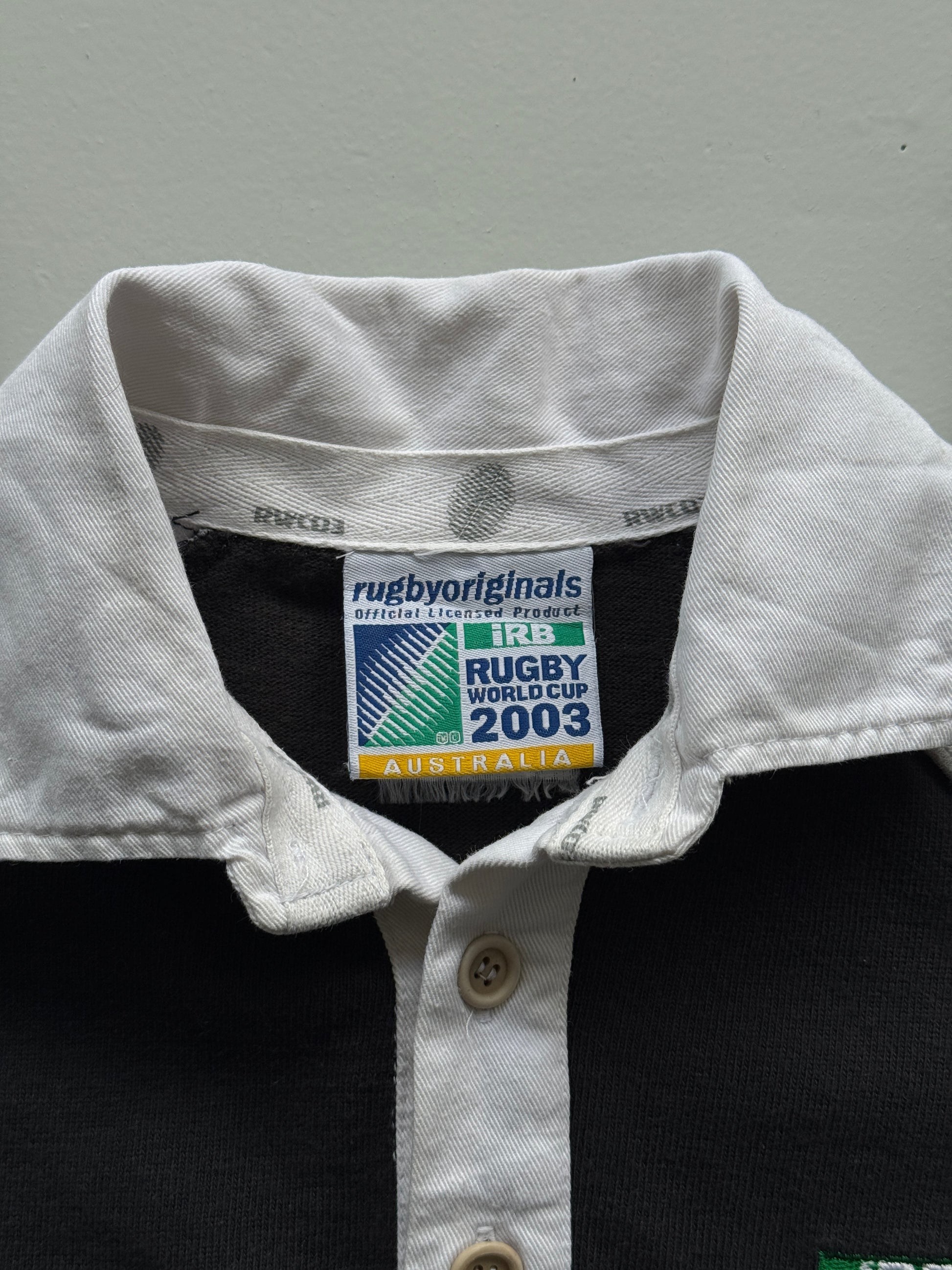 Black Rugby World Cup 2003 Vintage 00's Jersey Polo - Small