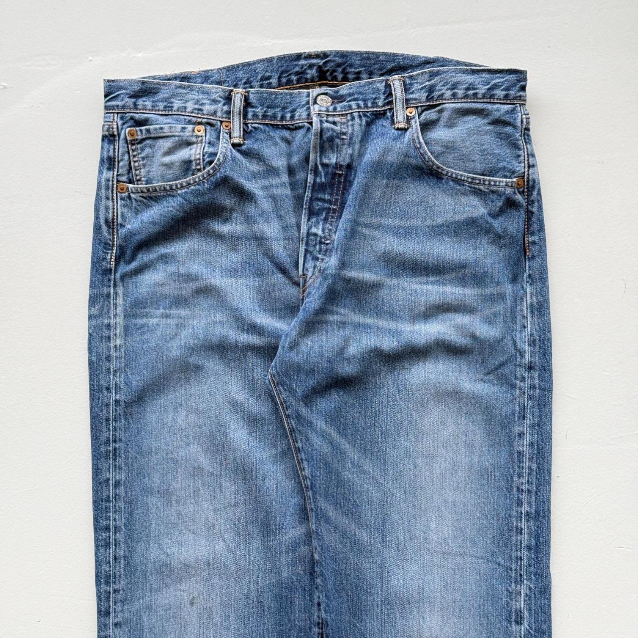Blue Levi's 501 Denim Straight Leg 90's Vintage Jeans - 36” x 32”