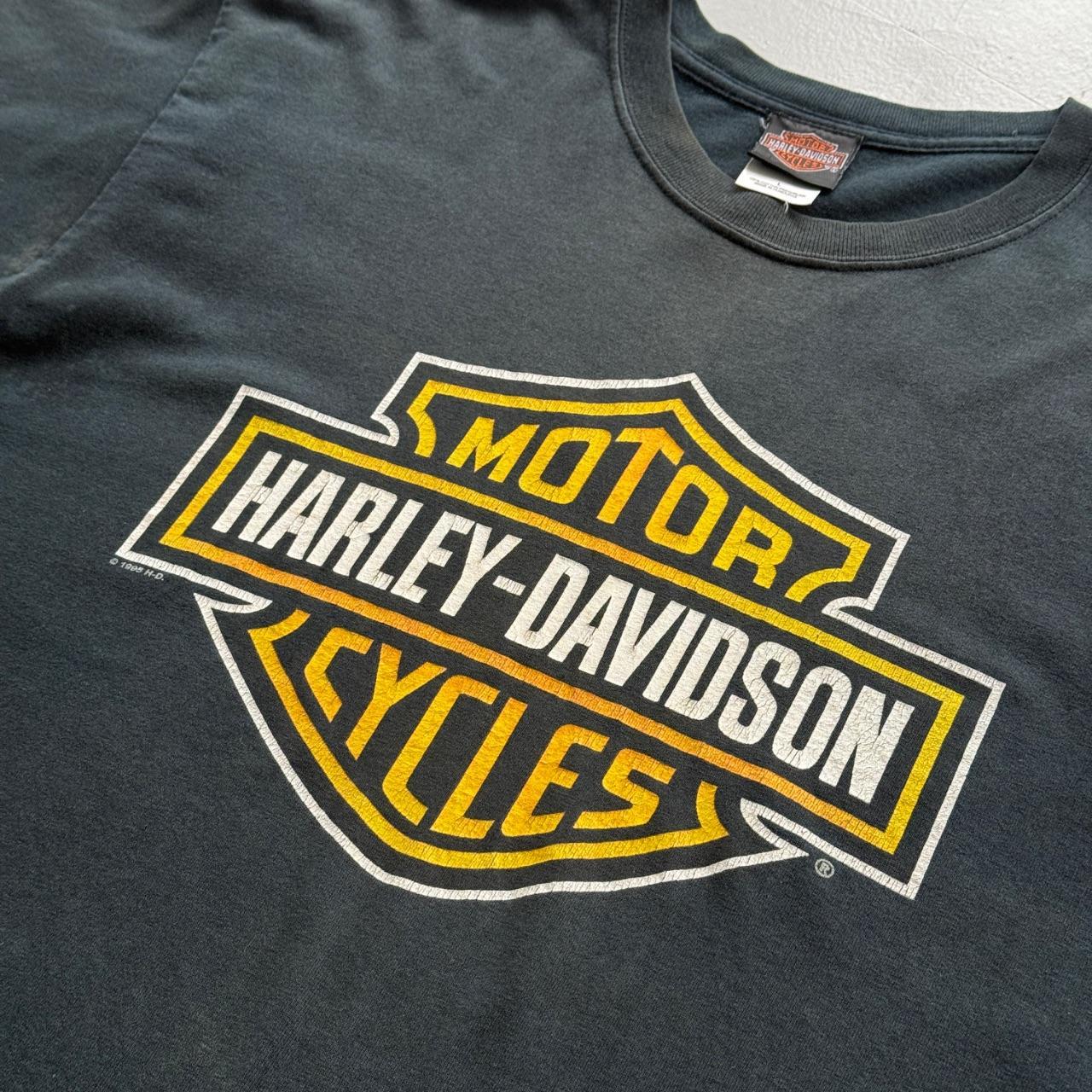 Faded Black Harley Davidson 90s Vintage Graphic T-Shirt - Large