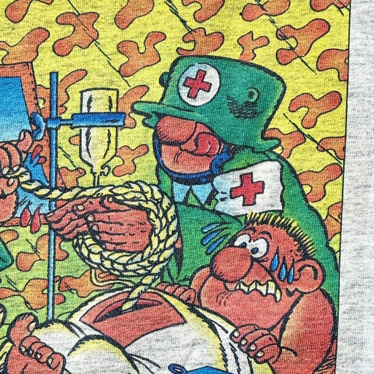 Grey Novelty Cartoon German Airforce Vintage T-shirt - XL