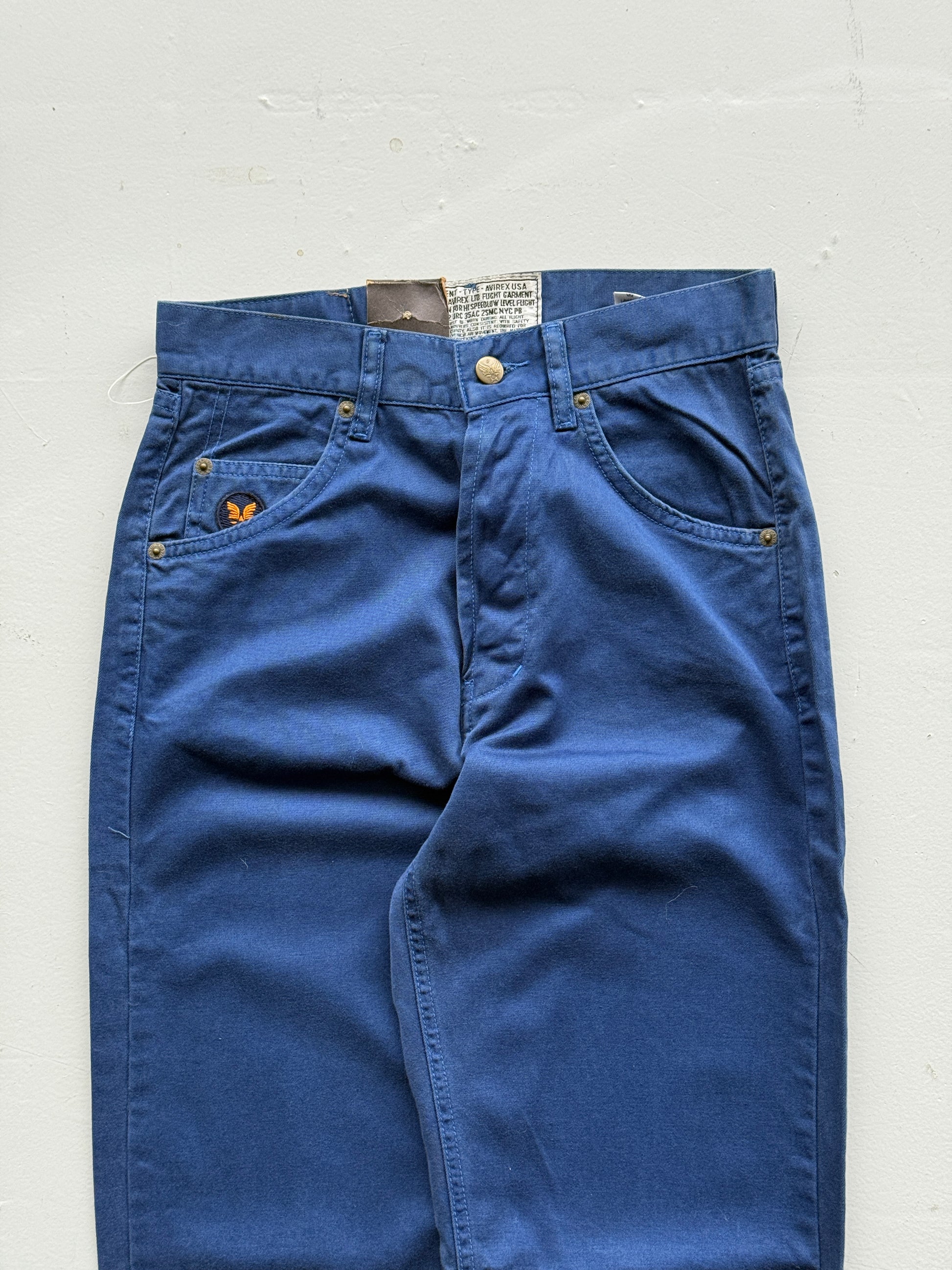 Blue Avirex Deadstock 00's Vintage High Waisted Jeans - W27 x L31.5