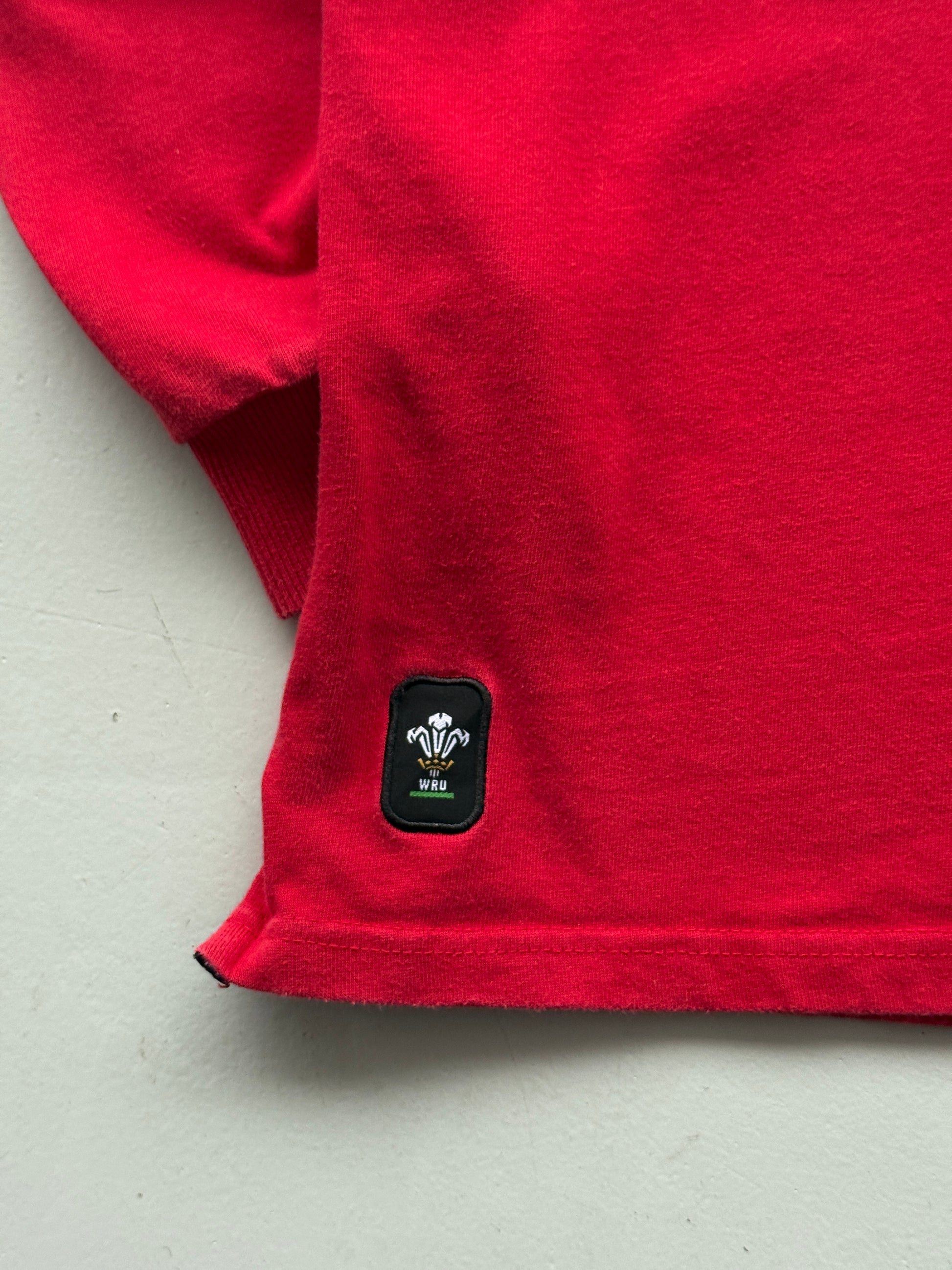 Red Official Wales 00's Vintage Long Sleeve Rugby Union Polo - XL