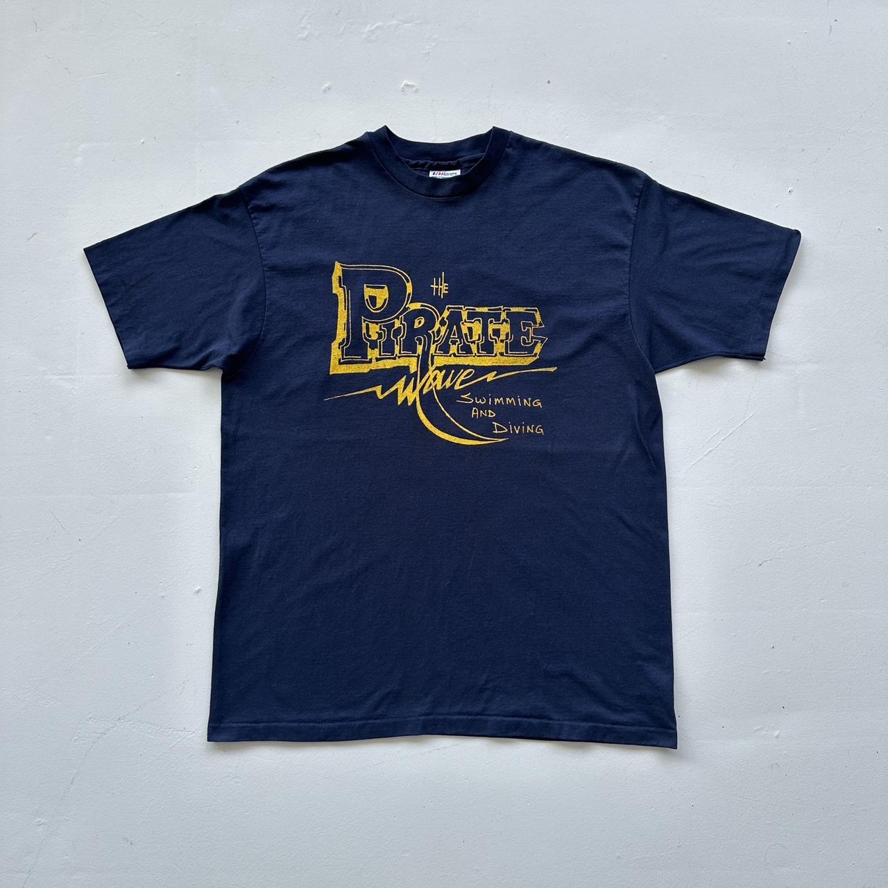 Navy Pirate University Vintage 80's T-shirt - XL