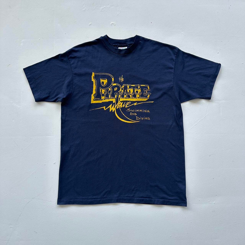 Navy Pirate University Vintage 80's T-shirt - XL