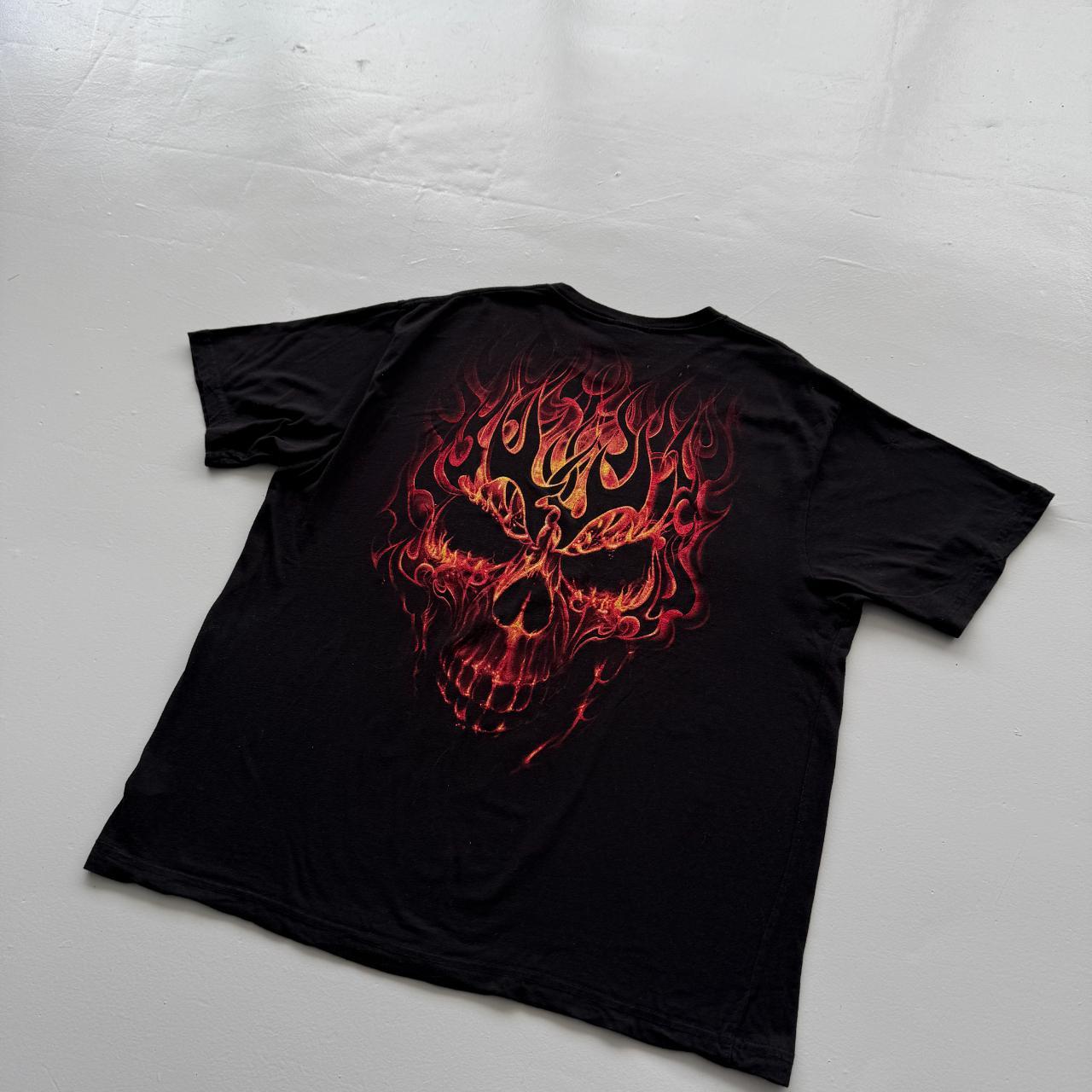 Black Gothic Skull Y2K 00s Vintage T-shirt - 2XL