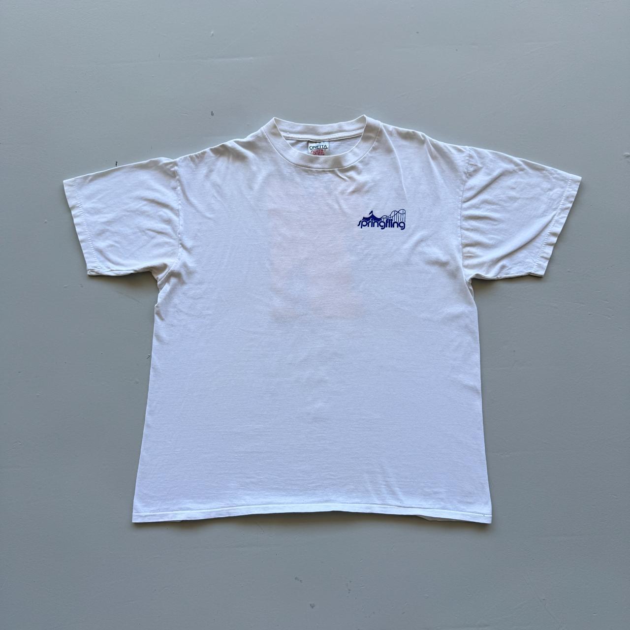 White Spring Fling Art Vintage 90s T-shirt - XL