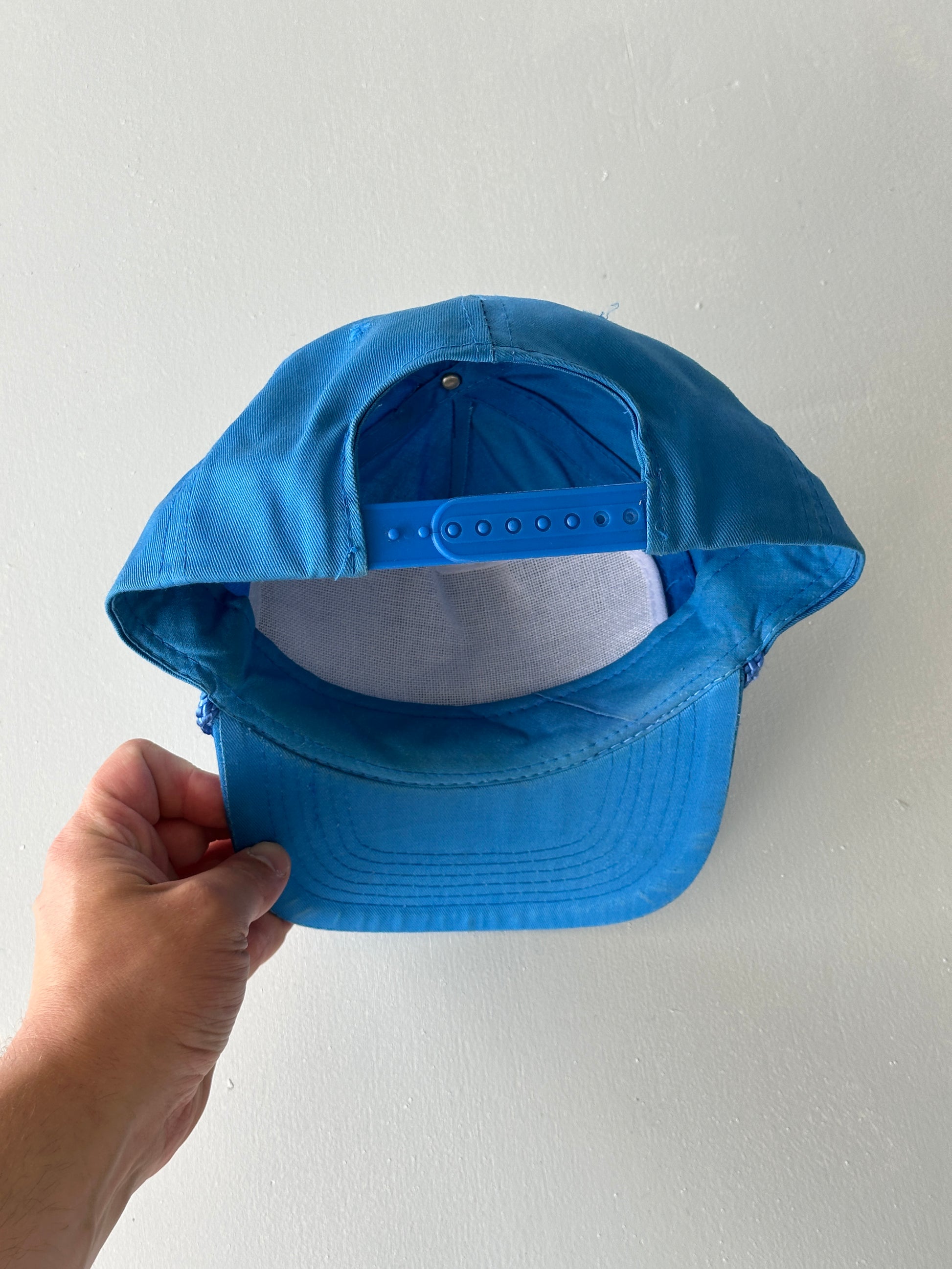 Blue Prunty Construction 90's Vintage SnapBack Trucker Cap