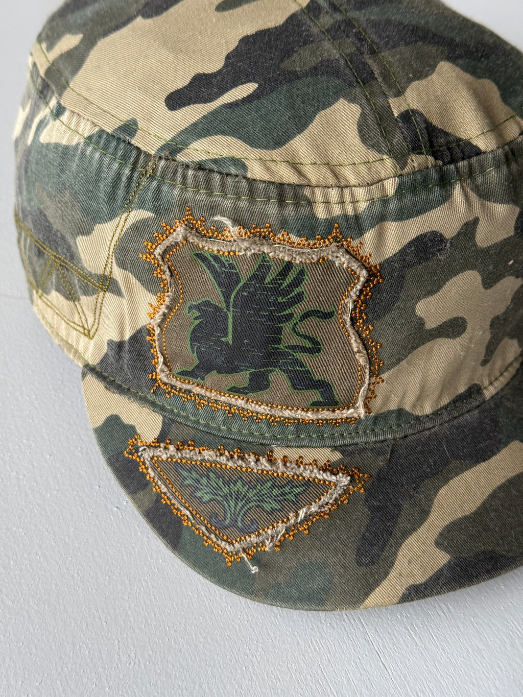 Camo Skate / Surf Y2K Cadet Cap Military Style 00's Grunge Aesthetic