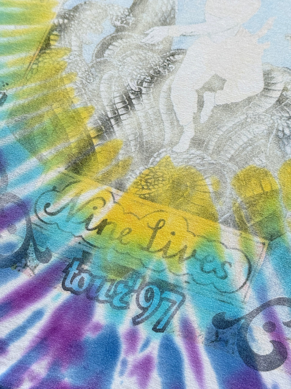 Blue Tie-Dye Aerosmith 90's Vintage Graphic Band T-Shirt - XL