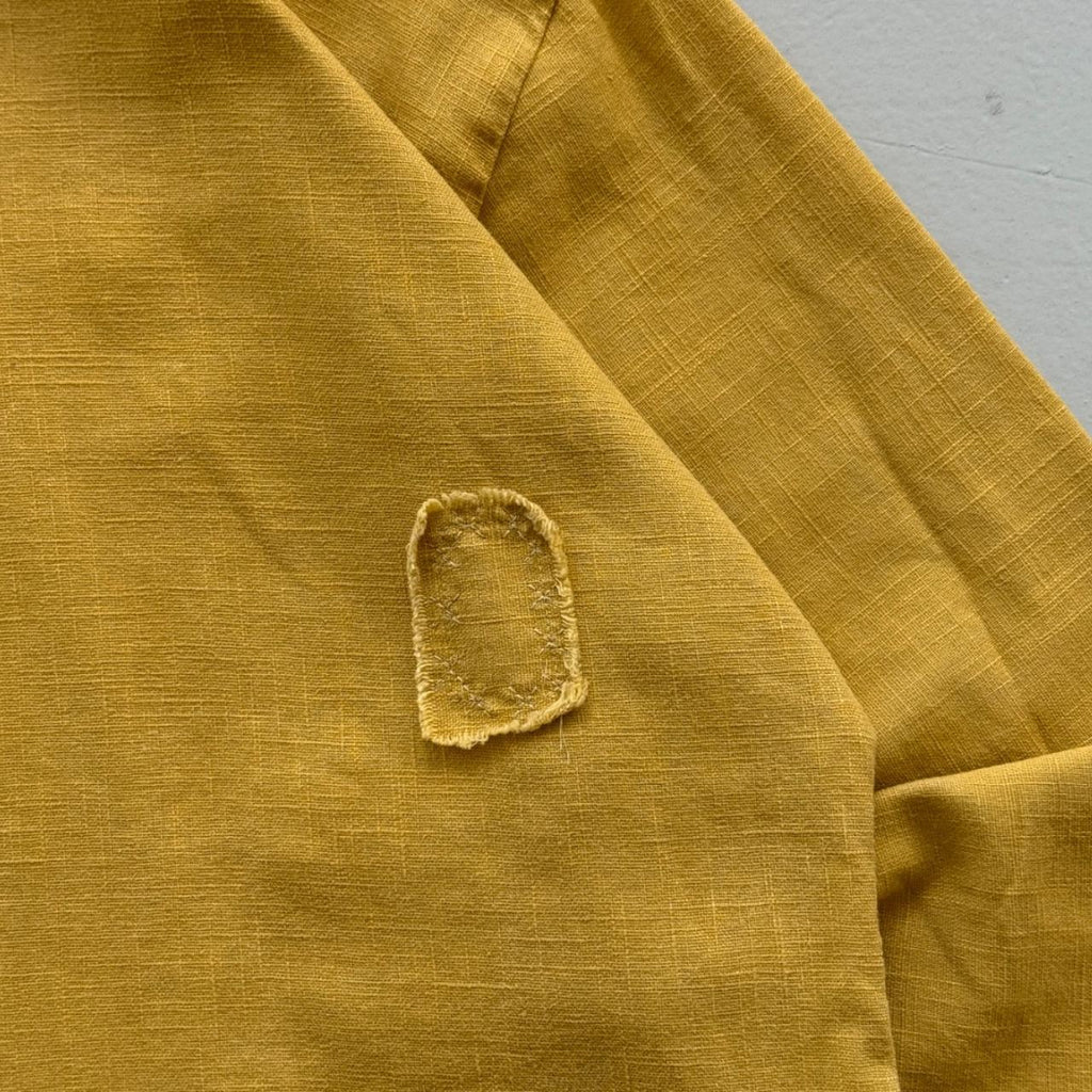 Yellow Linen Pullover Hippie 70's Shirt Smock - XL