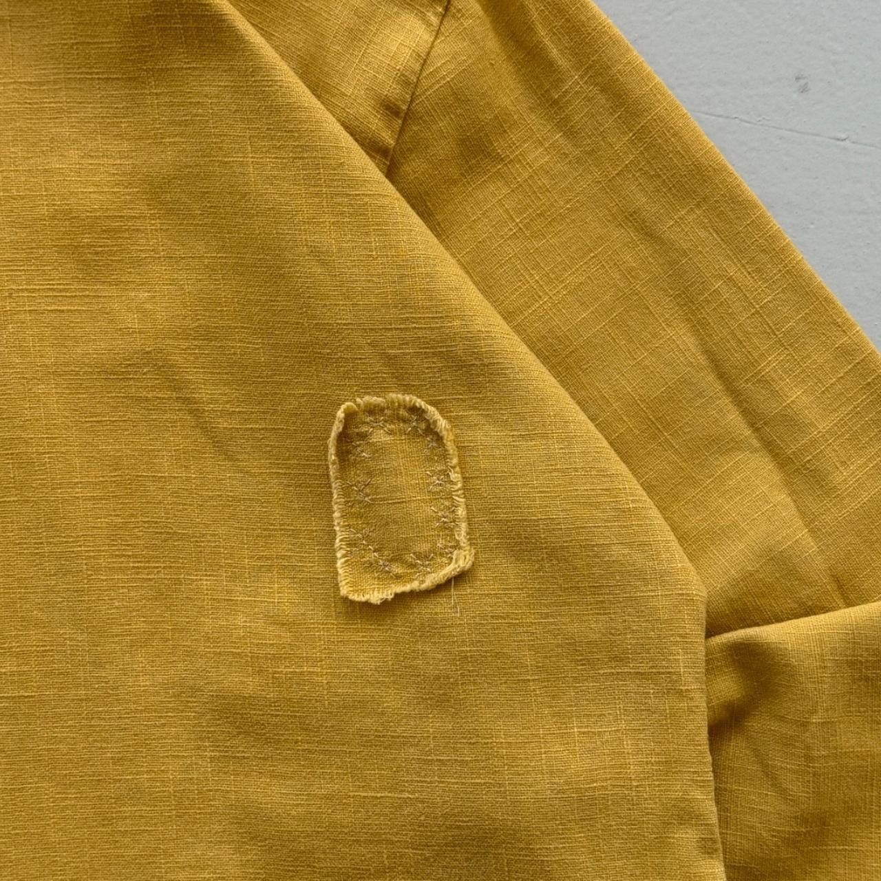Yellow Linen Pullover Hippie 70's Shirt Smock - XL