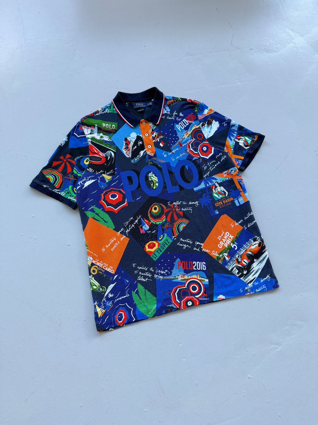 Polo Ralph Lauren Côte D'Azur All Over Print 2010's Polo Shirt - Large