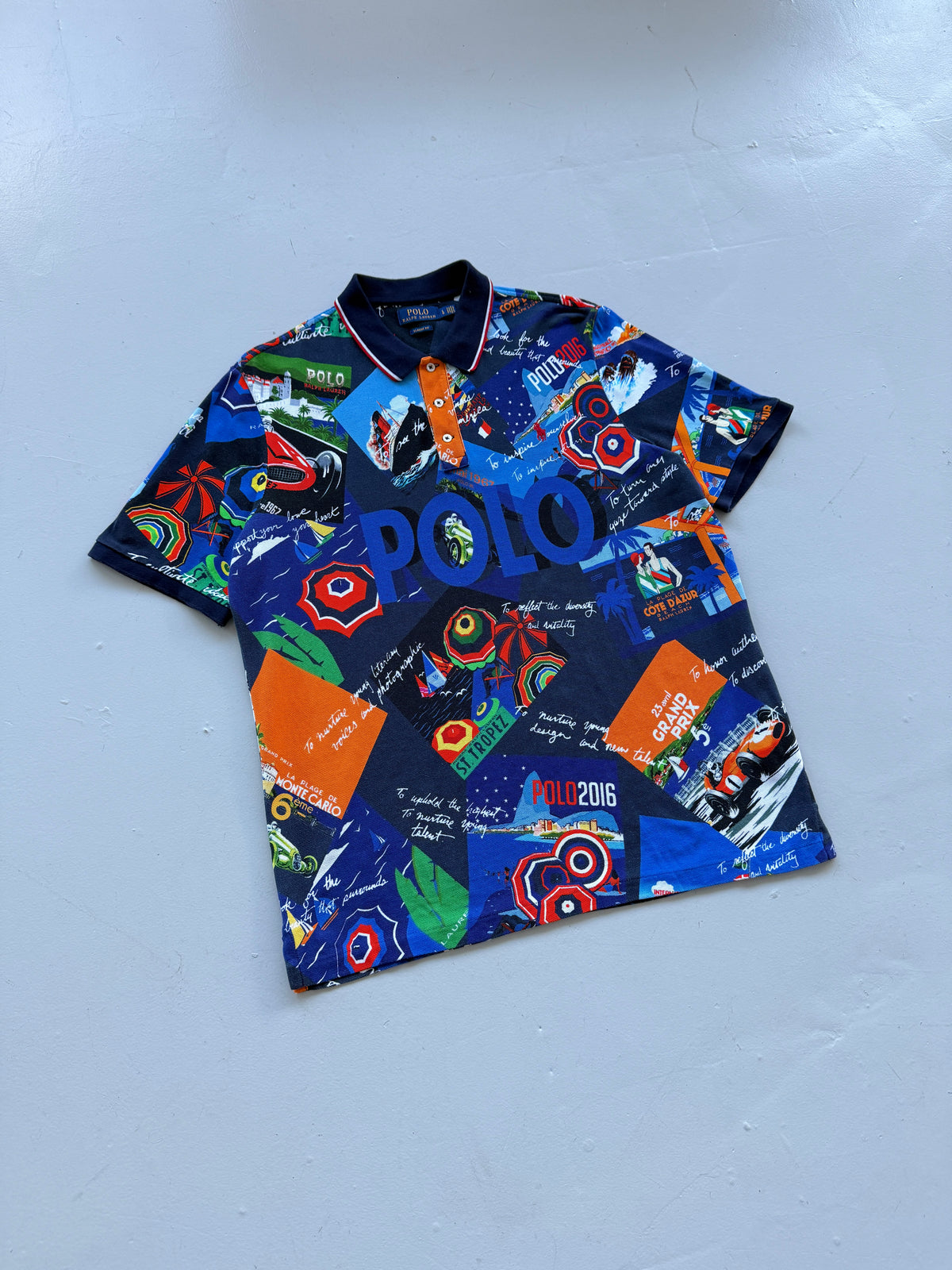 Polo Ralph Lauren Côte D'Azur All Over Print 2010's Polo Shirt - Large